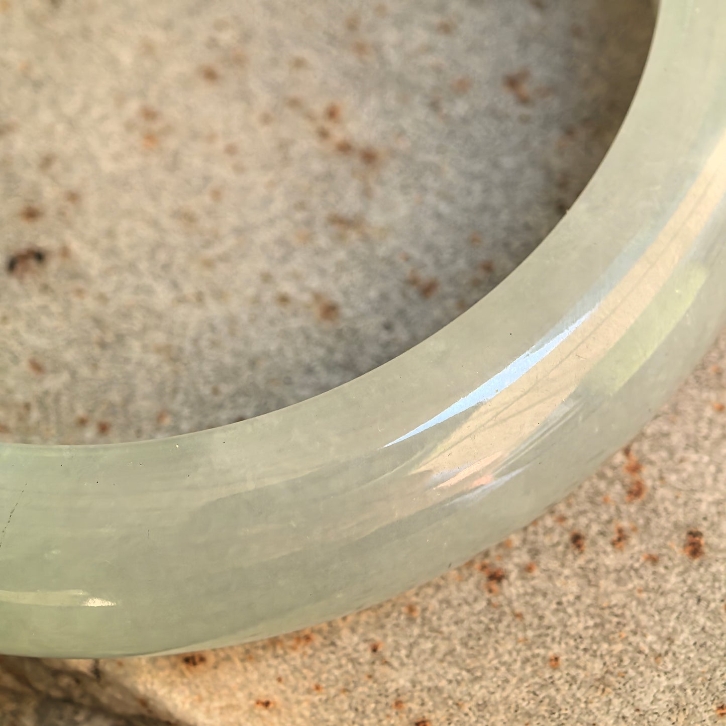 Natural Grade-A Icy Glutinous Light Green D-Shape Jadeite Bangle · Burmese Jade 59mm