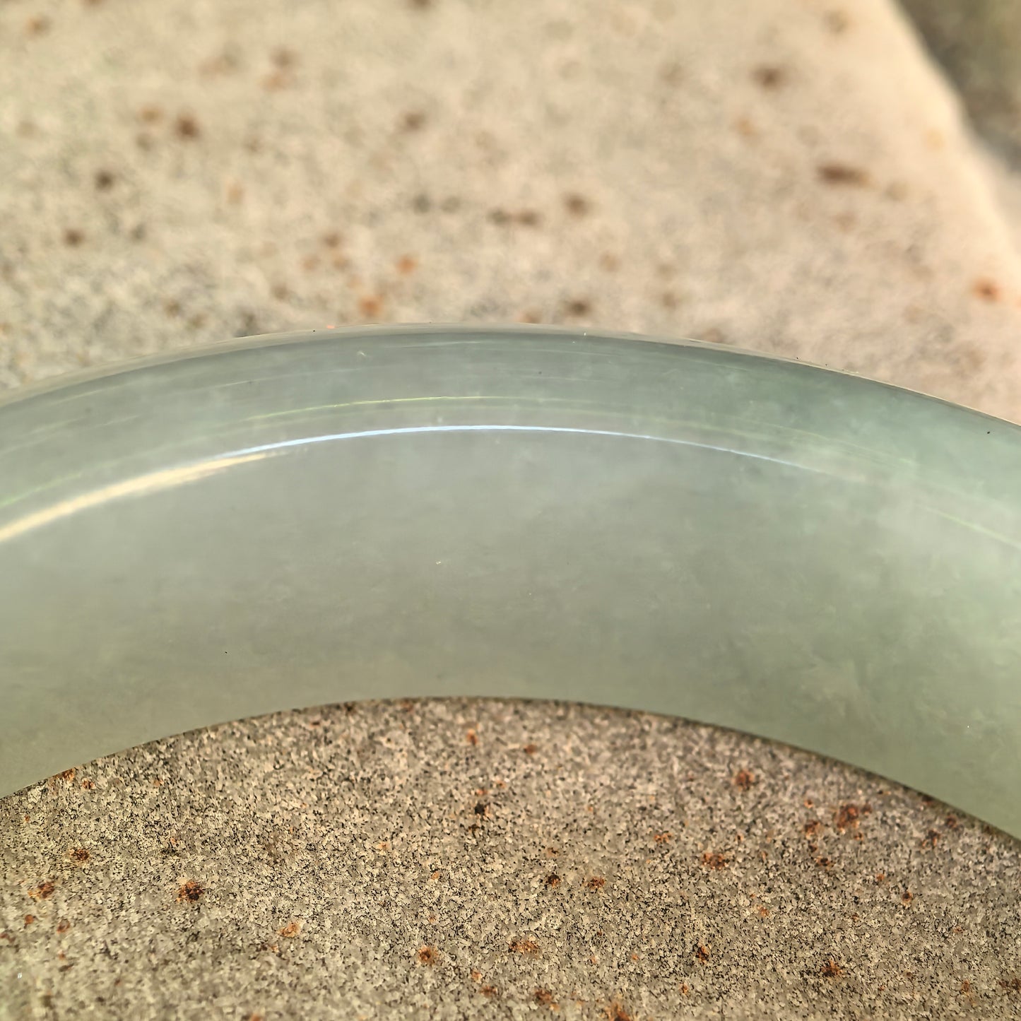Natural Grade-A Icy Glutinous Light Green D-Shape Jadeite Bangle · Burmese Jade 59mm
