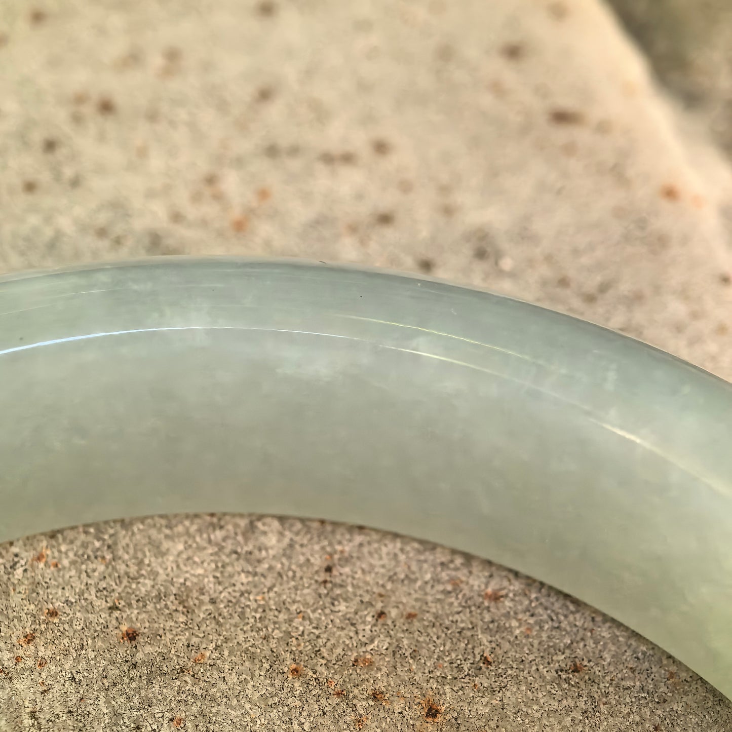 Natural Grade-A Icy Glutinous Light Green D-Shape Jadeite Bangle · Burmese Jade 59mm