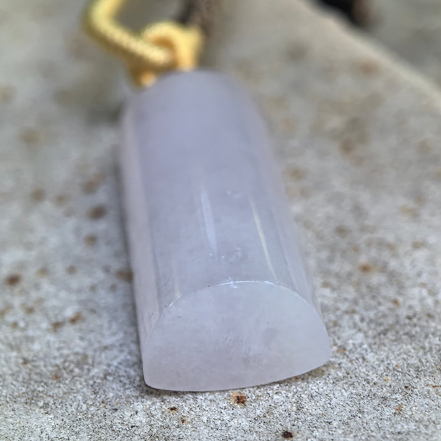 Natural Grade-A Icy Glutinous Light Purple Plain Pillar Jadeite Pendant · Burmese Jade