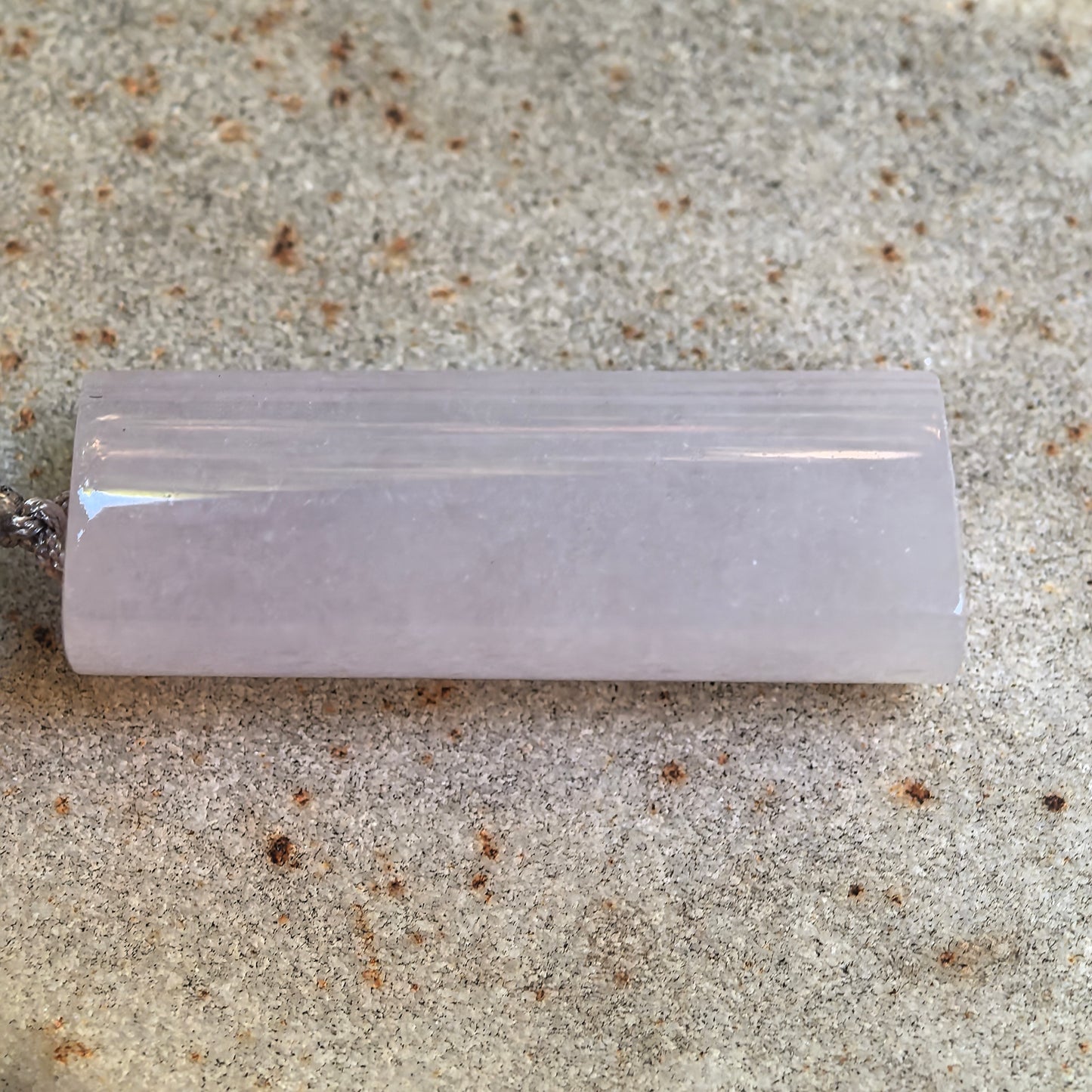 Natural Grade-A Icy Glutinous Light Purple Plain Pillar Jadeite Pendant · Burmese Jade