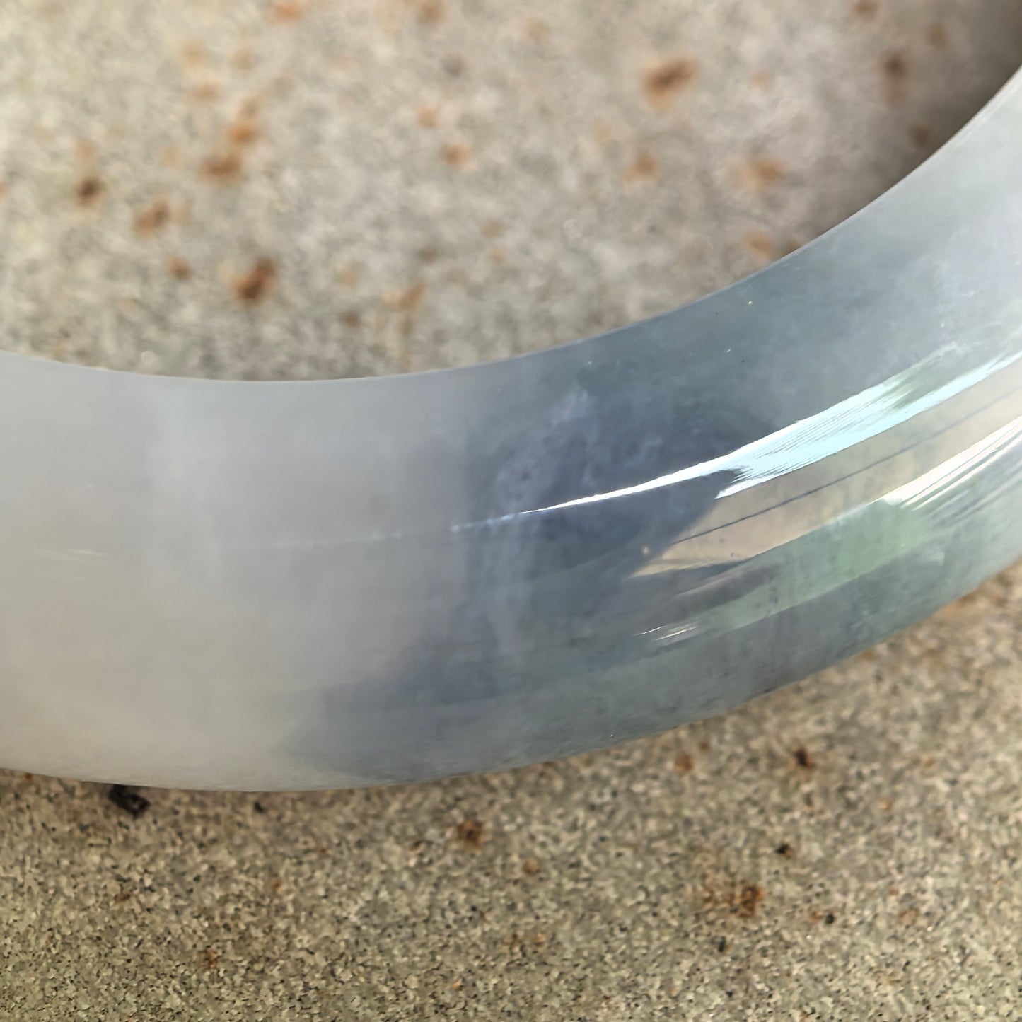 Natural Grade-A Glutinous Lavender Denim Blue D-Shape Jadeite Bangle · Burmese Jade 54mm