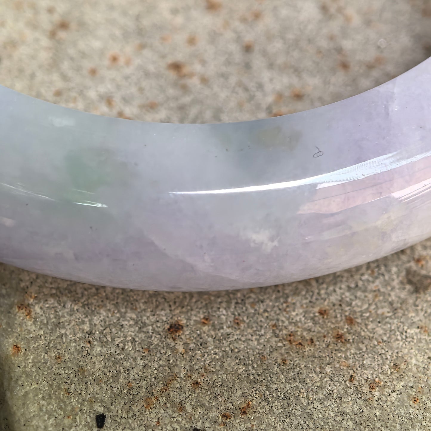 Natural Grade-A Glutinous Lavender Denim Blue D-Shape Jadeite Bangle · Burmese Jade 54mm