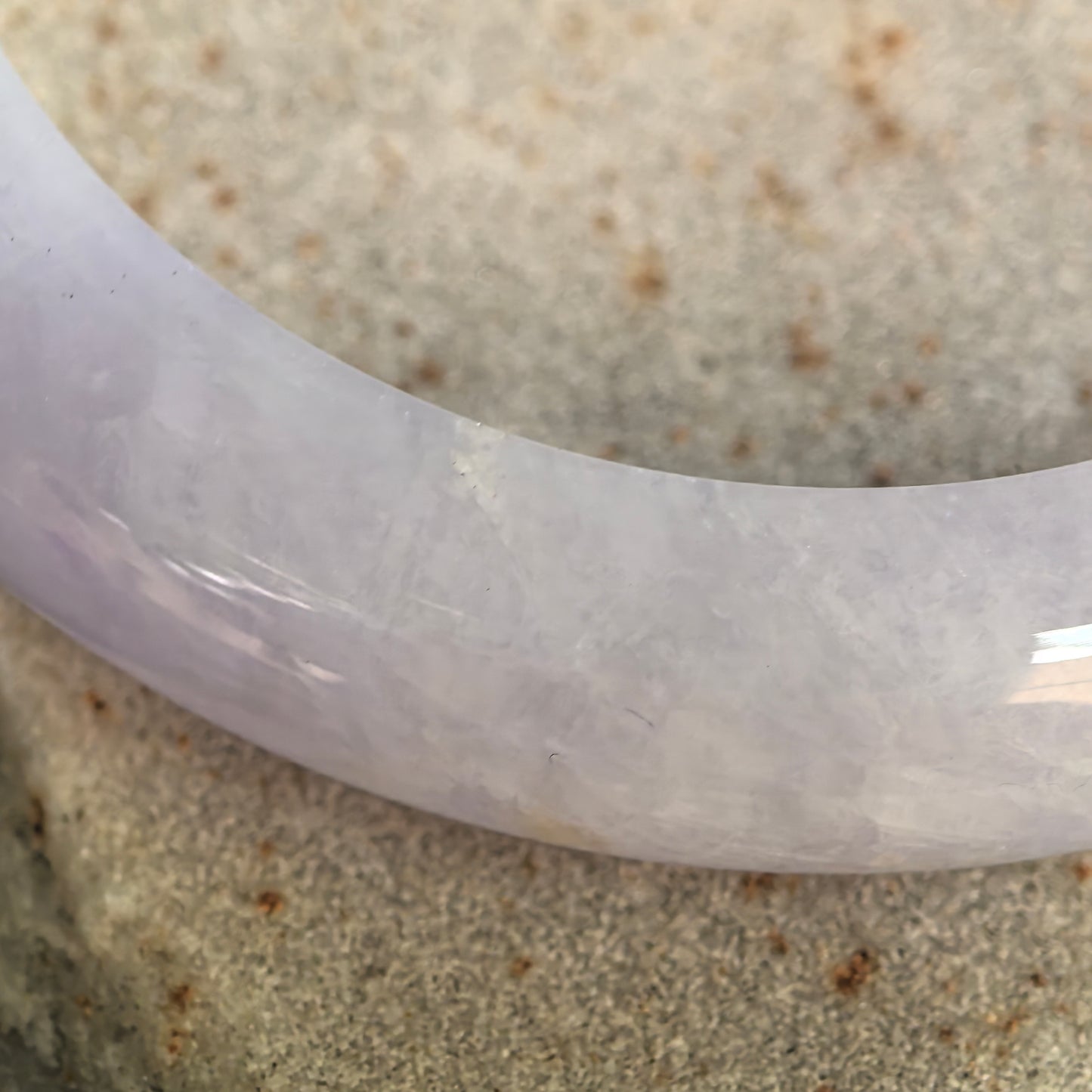 Natural Grade-A Glutinous Lavender Denim Blue D-Shape Jadeite Bangle · Burmese Jade 54mm