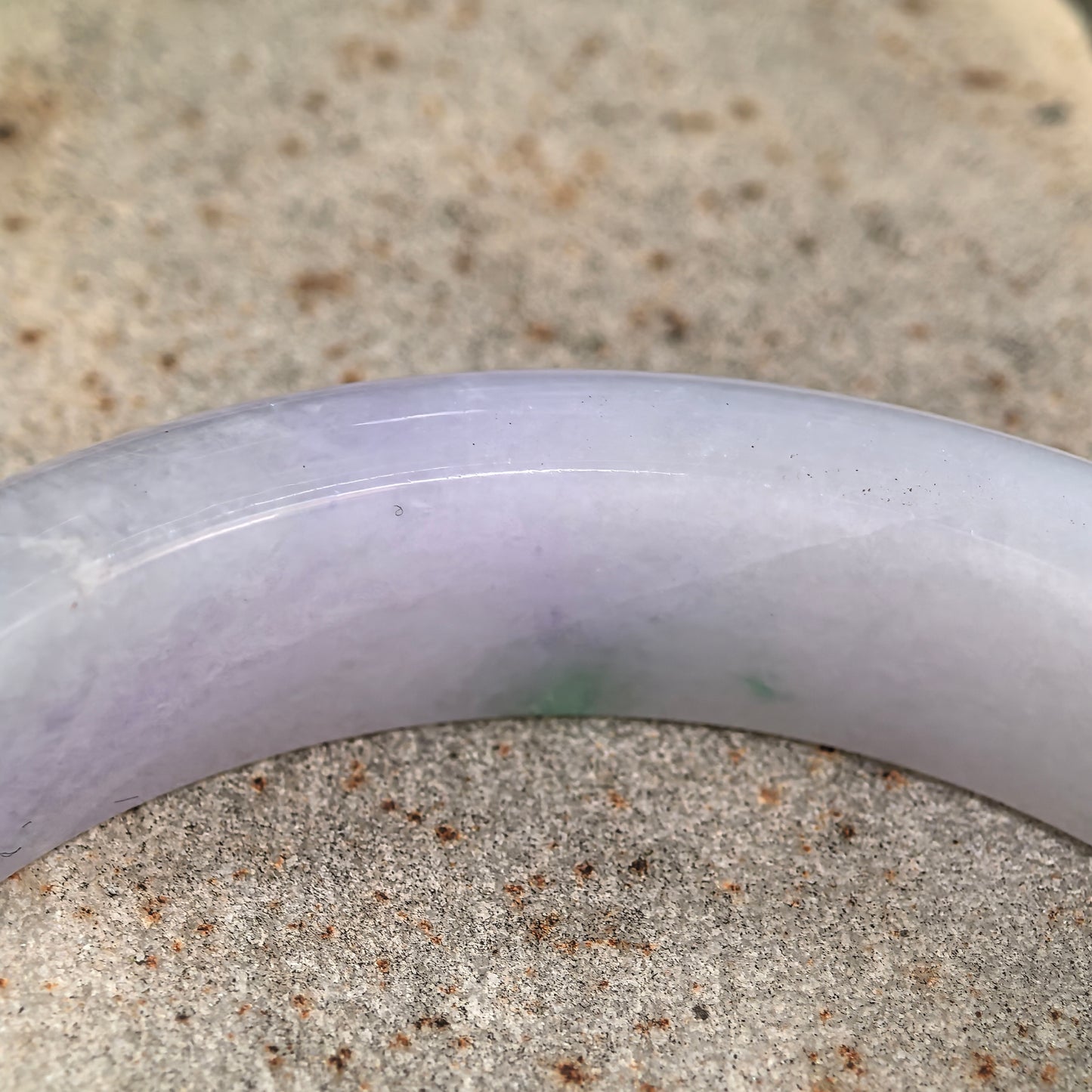 Natural Grade-A Glutinous Lavender Denim Blue D-Shape Jadeite Bangle · Burmese Jade 54mm