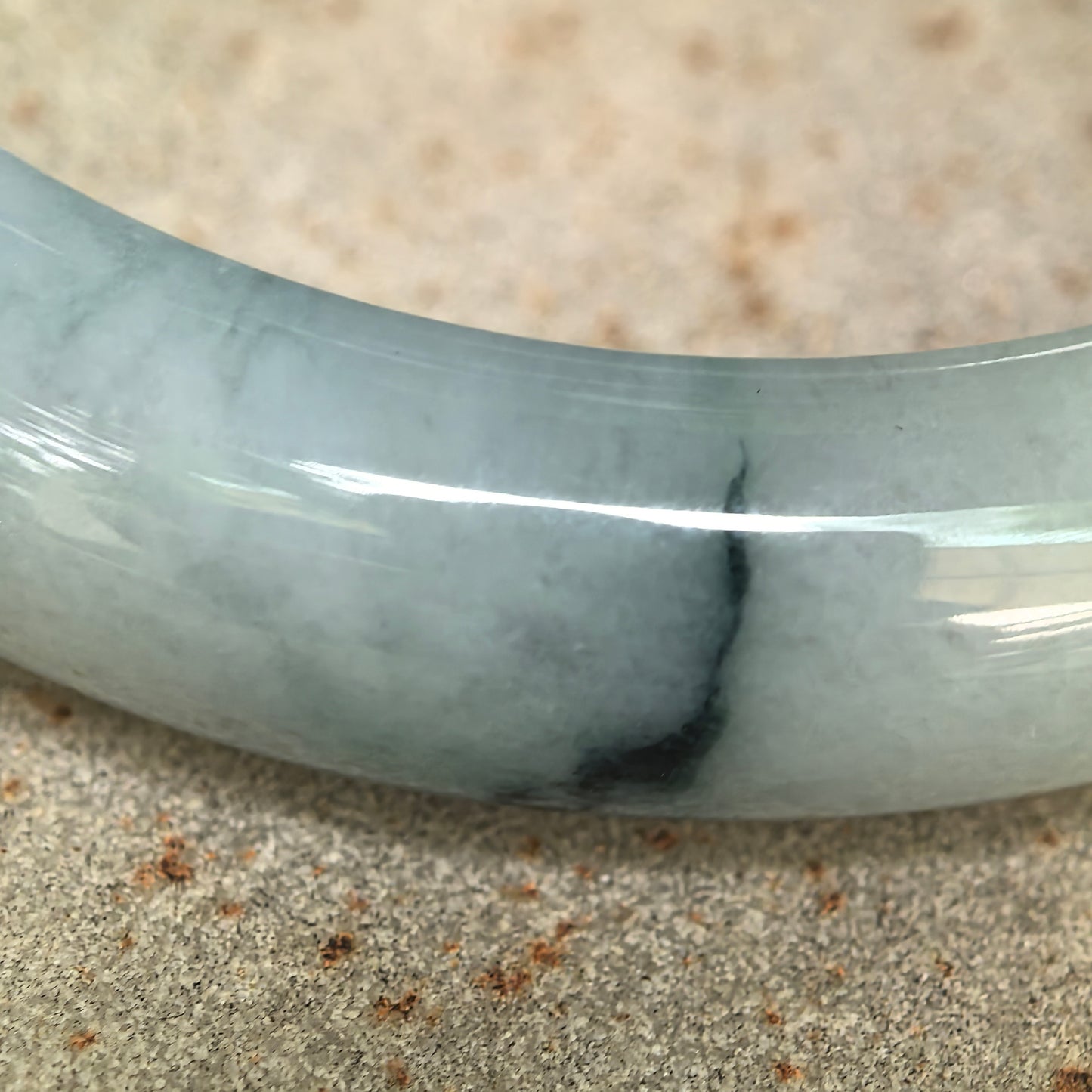 Natural Grade-A Jadeite Glutinous Dark Green Floating Flower D-Shape Bangle · Burmese Jade 55mm