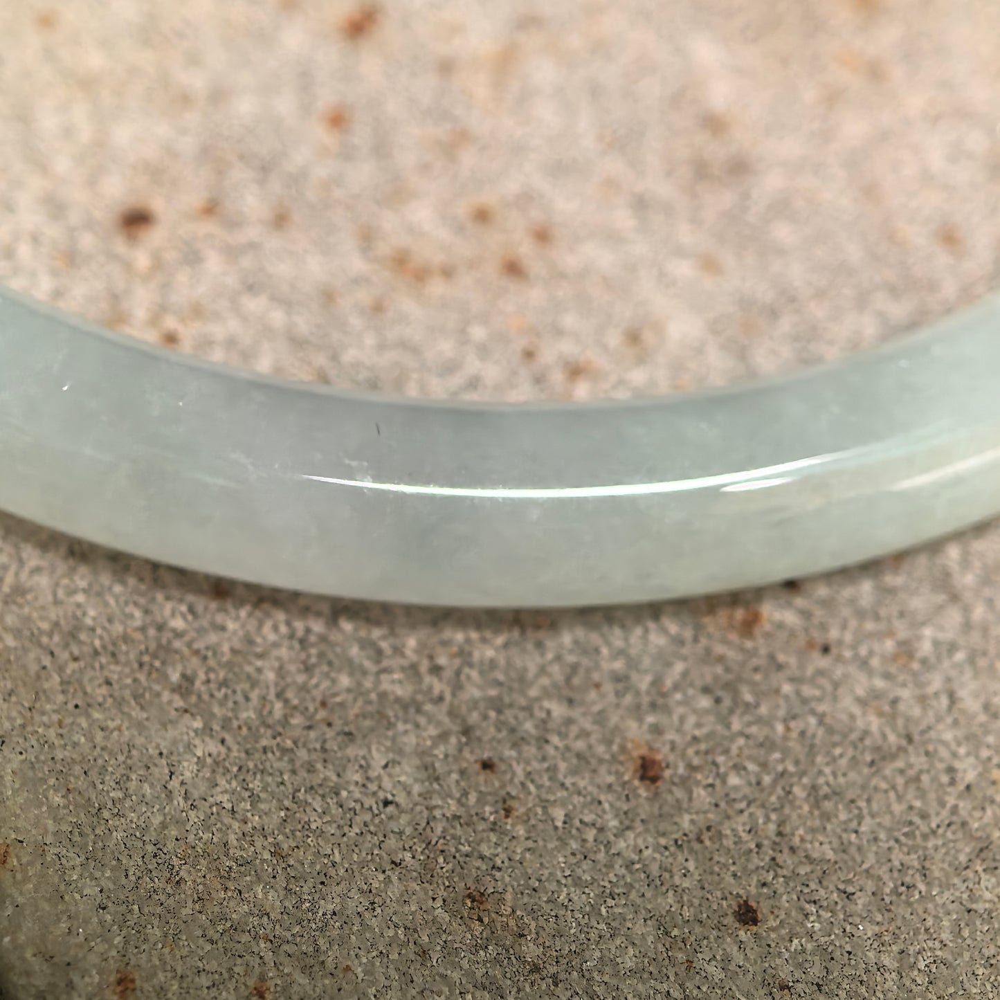 Natural Grade-A Glutinous Light Green Slim Round Jadeite Bangle · Burmese Jade 55mm