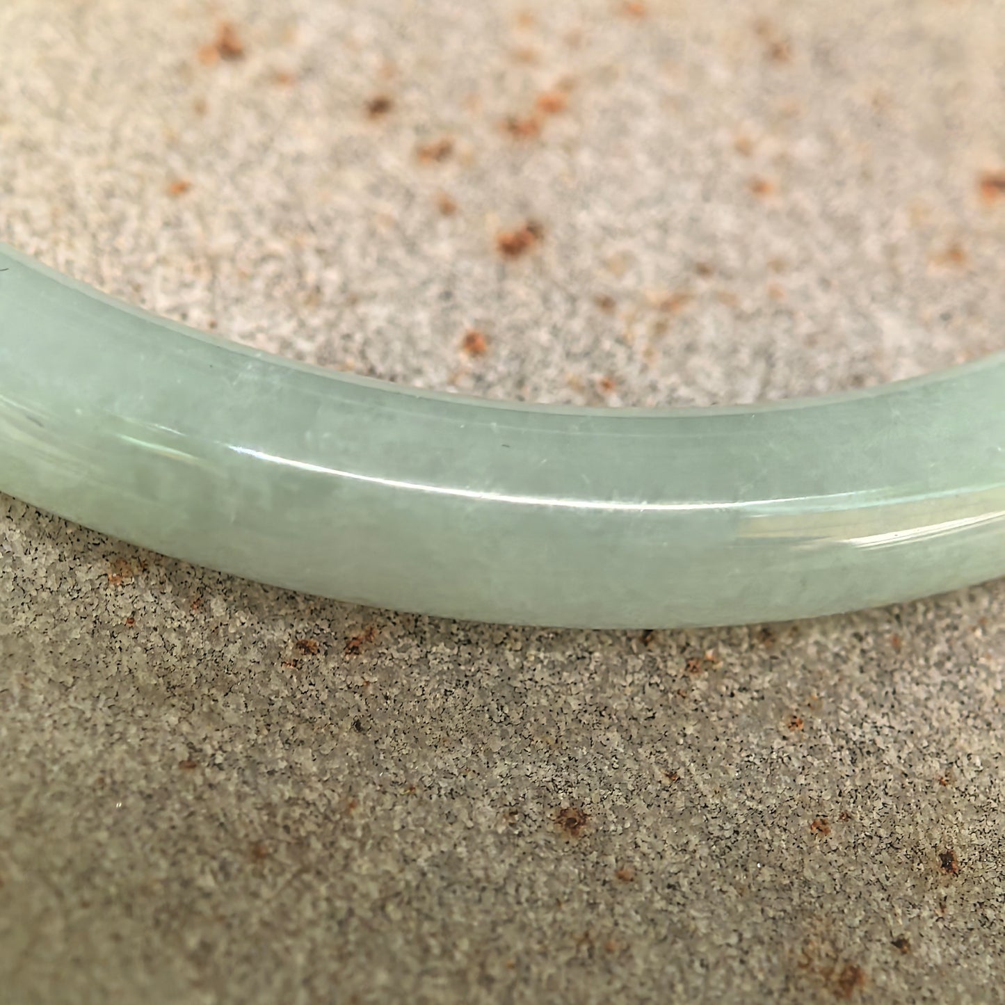 Natural Grade-A Glutinous Light Green Slim Round Jadeite Bangle · Burmese Jade 55mm