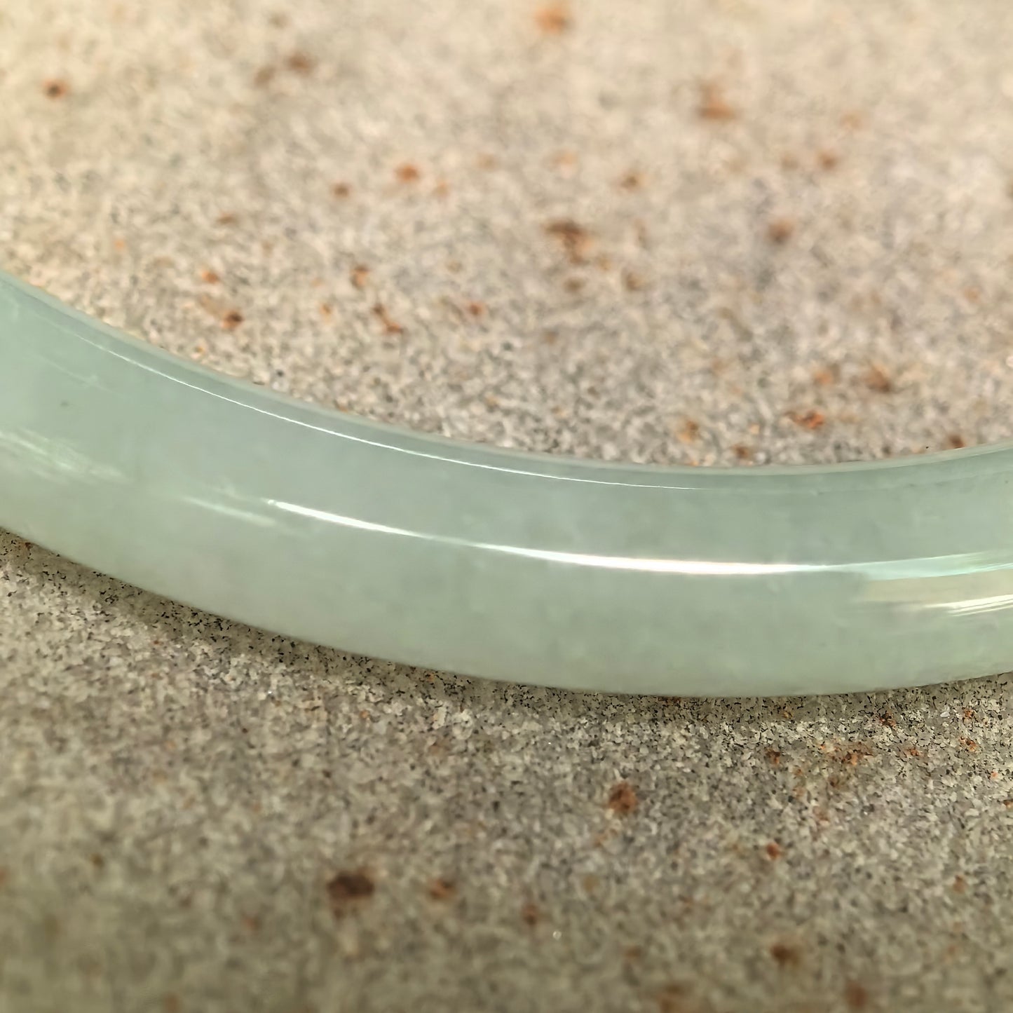 Natural Grade-A Glutinous Light Green Slim Round Jadeite Bangle · Burmese Jade 55mm