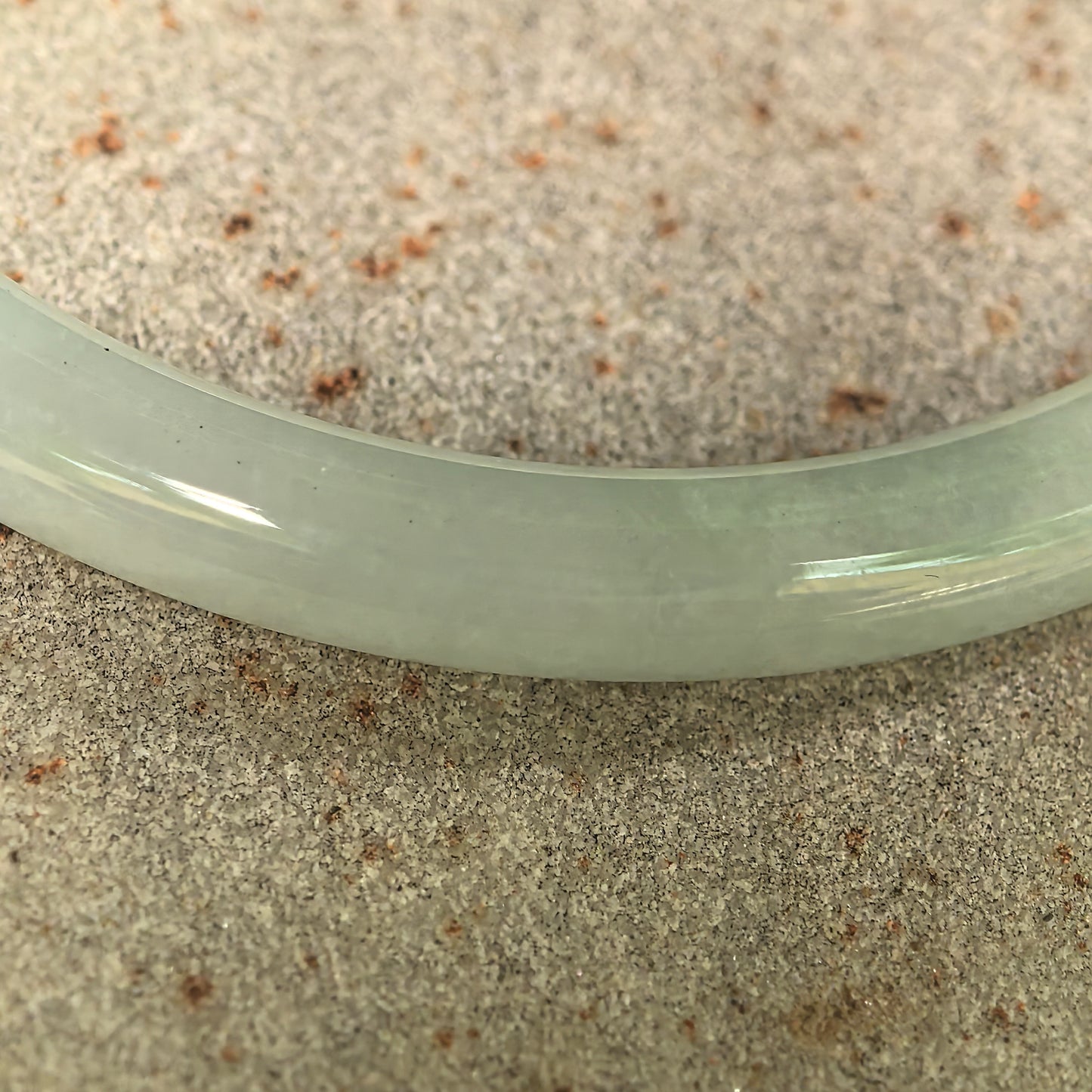 Natural Grade-A Glutinous Light Green Slim Round Jadeite Bangle · Burmese Jade 55mm