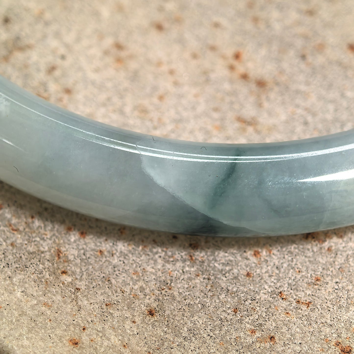 Natural Grade-A Jadeite Glutinous Deep Green Floating Color Round Bangle · Burmese Jade 59mm