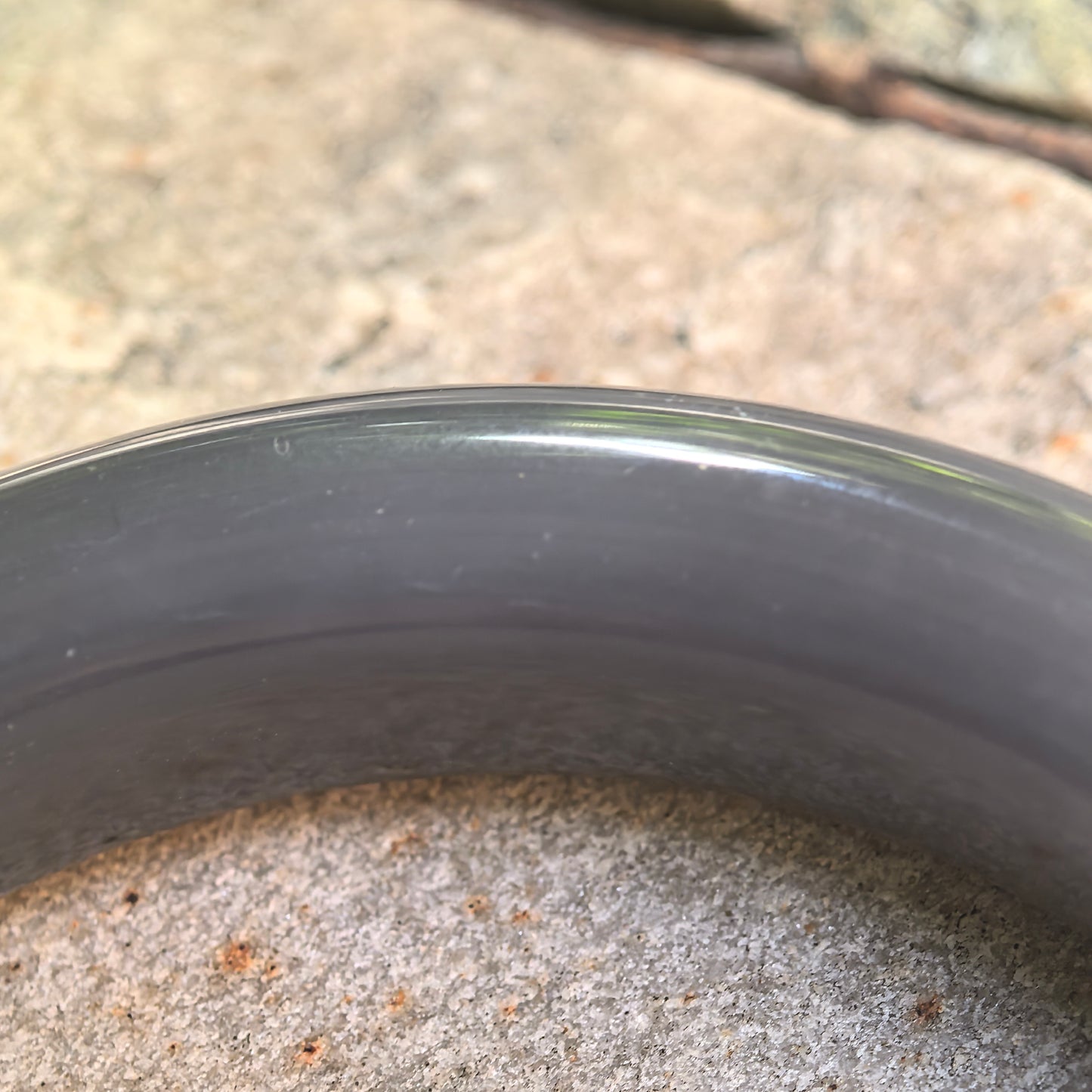 Natural Nephrite Deep Smoky Purple D-Shape Bangle · Hetian Jade 58mm