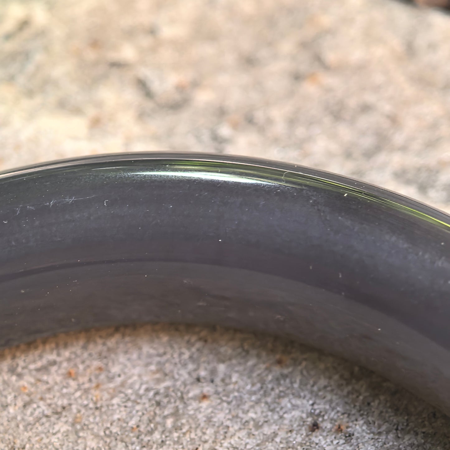 Natural Nephrite Deep Smoky Purple D-Shape Bangle · Hetian Jade 58mm