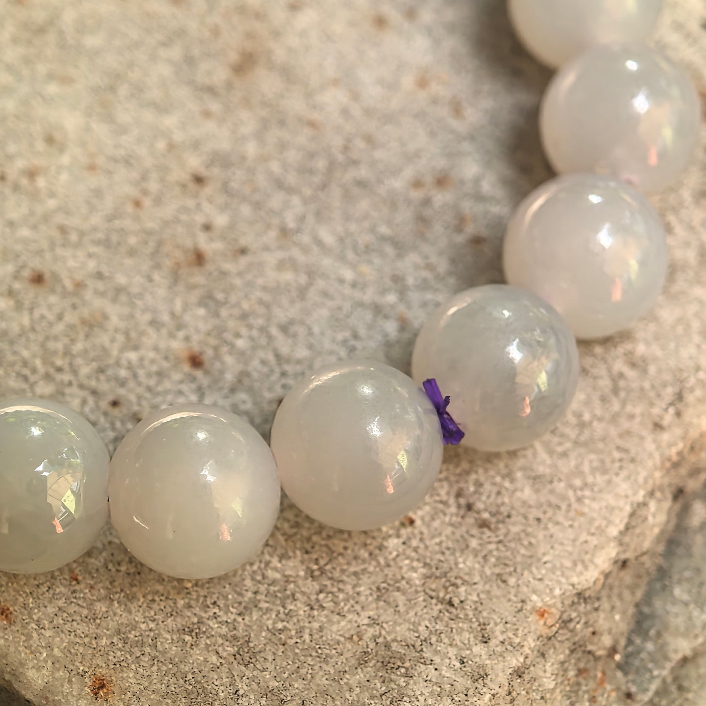 Natural Nephrite Gray Bead Bracelet · Hetian Jade 8mm