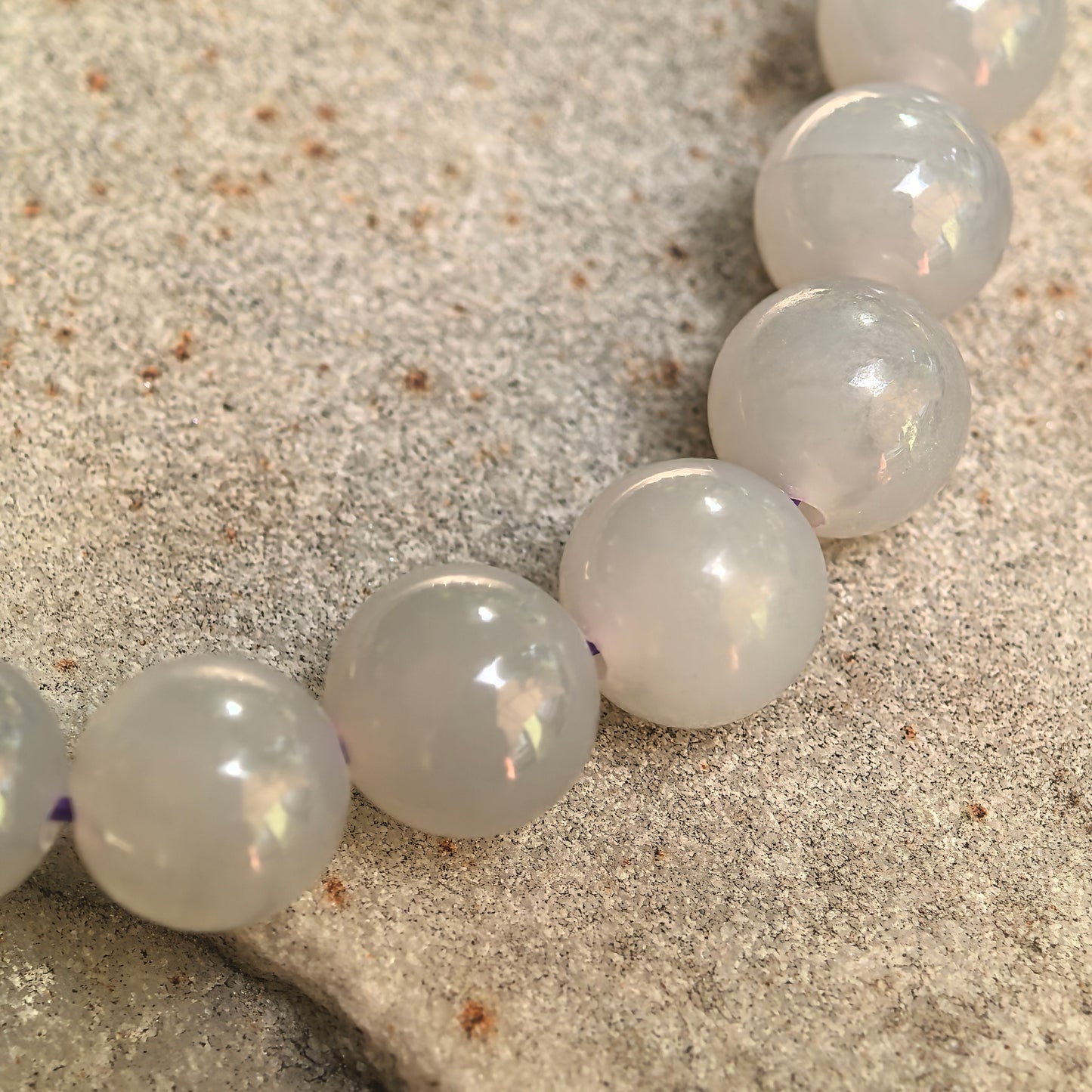 Natural Nephrite Gray Bead Bracelet · Hetian Jade 8mm
