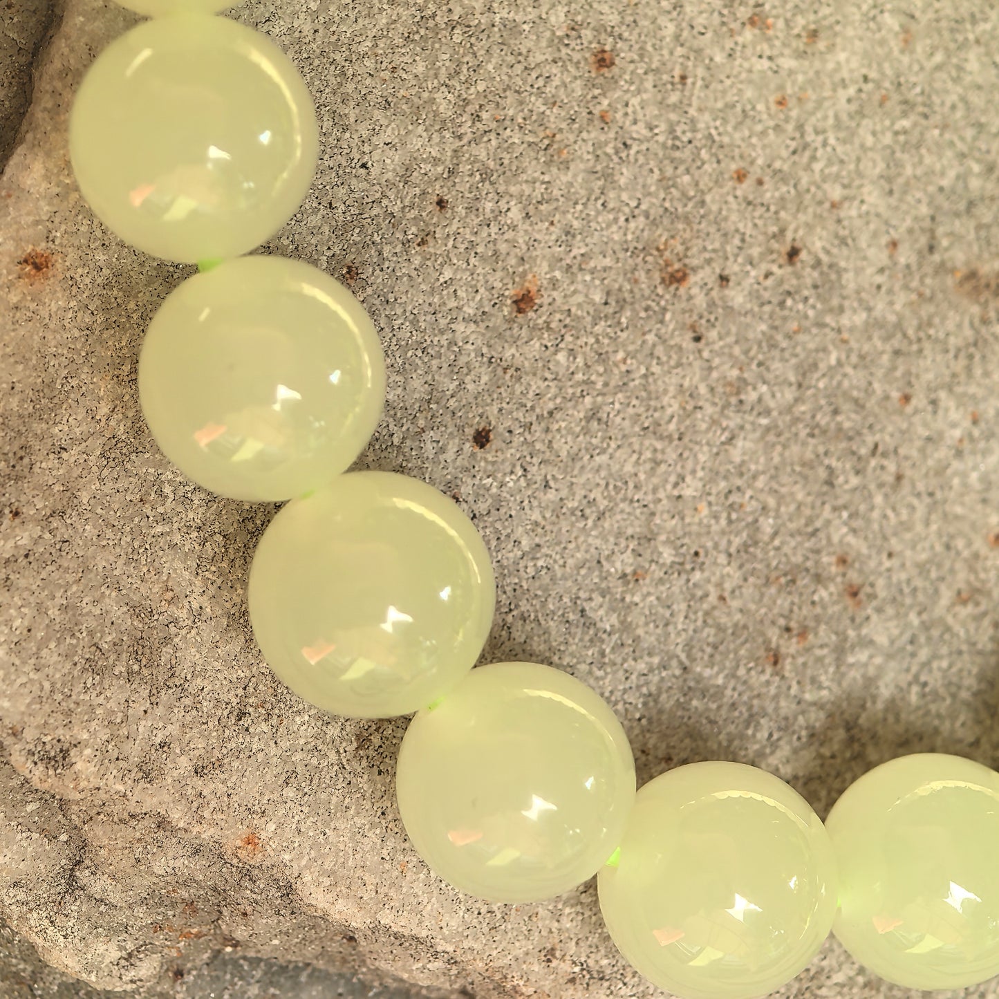 Natural Nephrite Yellow Bead Bracelet · Hetian Jade 8mm