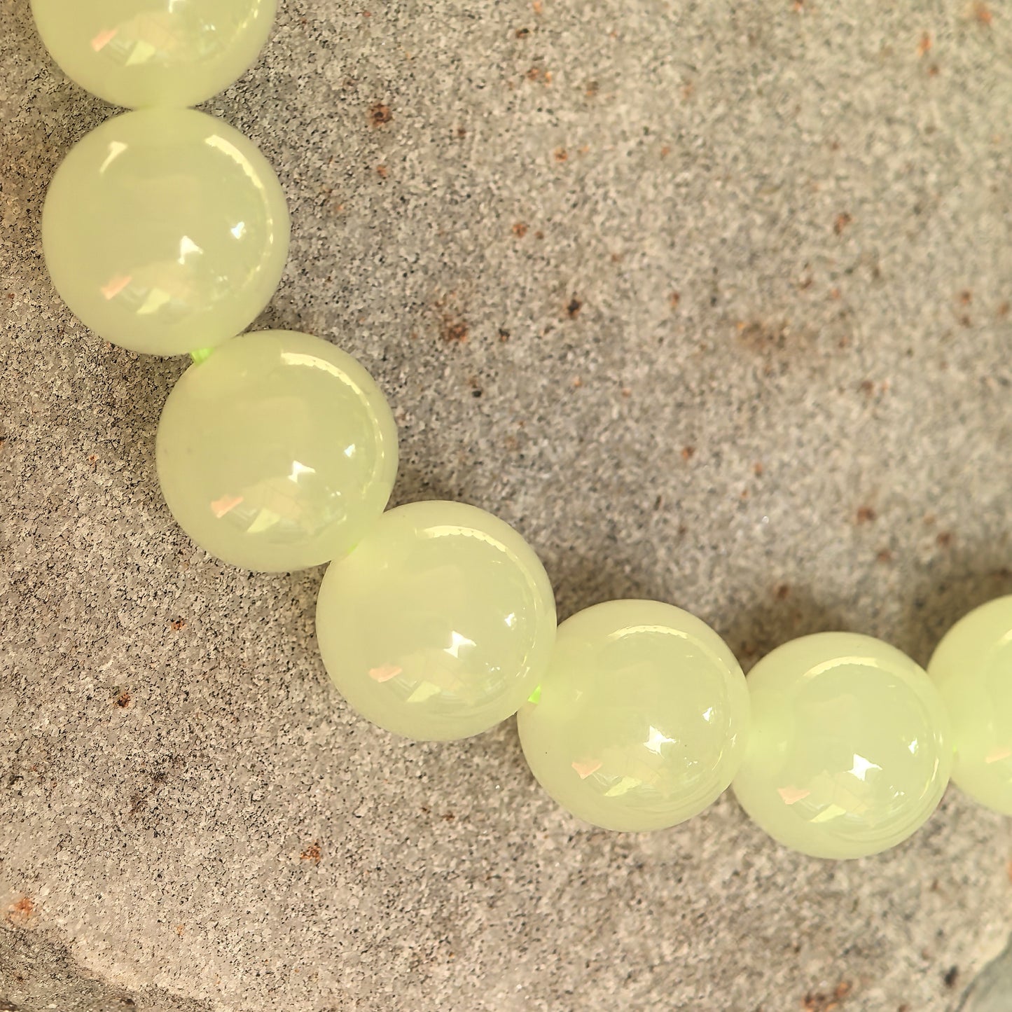 Natural Nephrite Yellow Bead Bracelet · Hetian Jade 8mm