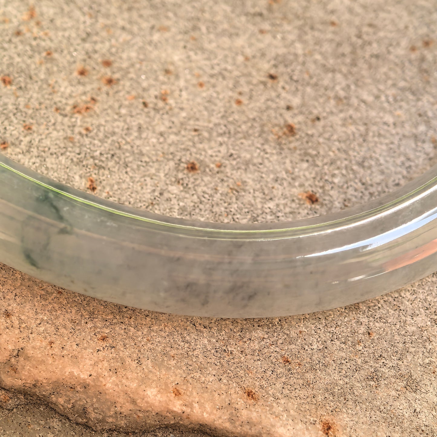 Natural Grade-A Glutinous-Icy Green Floating Flower Oval Jadeite Bangle · Burmese Jade 48mm