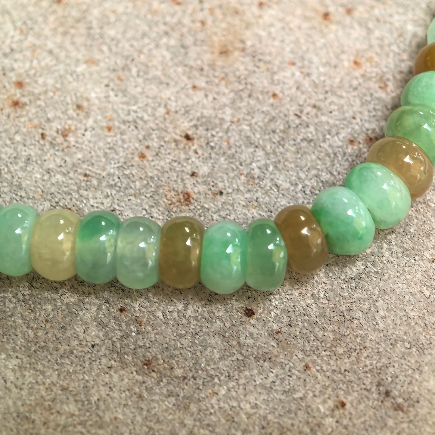 Natural Grade-A Glutinous-Icy Multicolor Jadeite Abacus Bead Bracelet · Burmese Jade 4.6mm