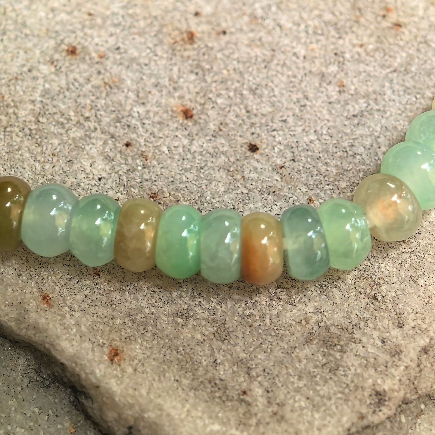Natural Grade-A Glutinous-Icy Multicolor Jadeite Abacus Bead Bracelet · Burmese Jade 4.6mm