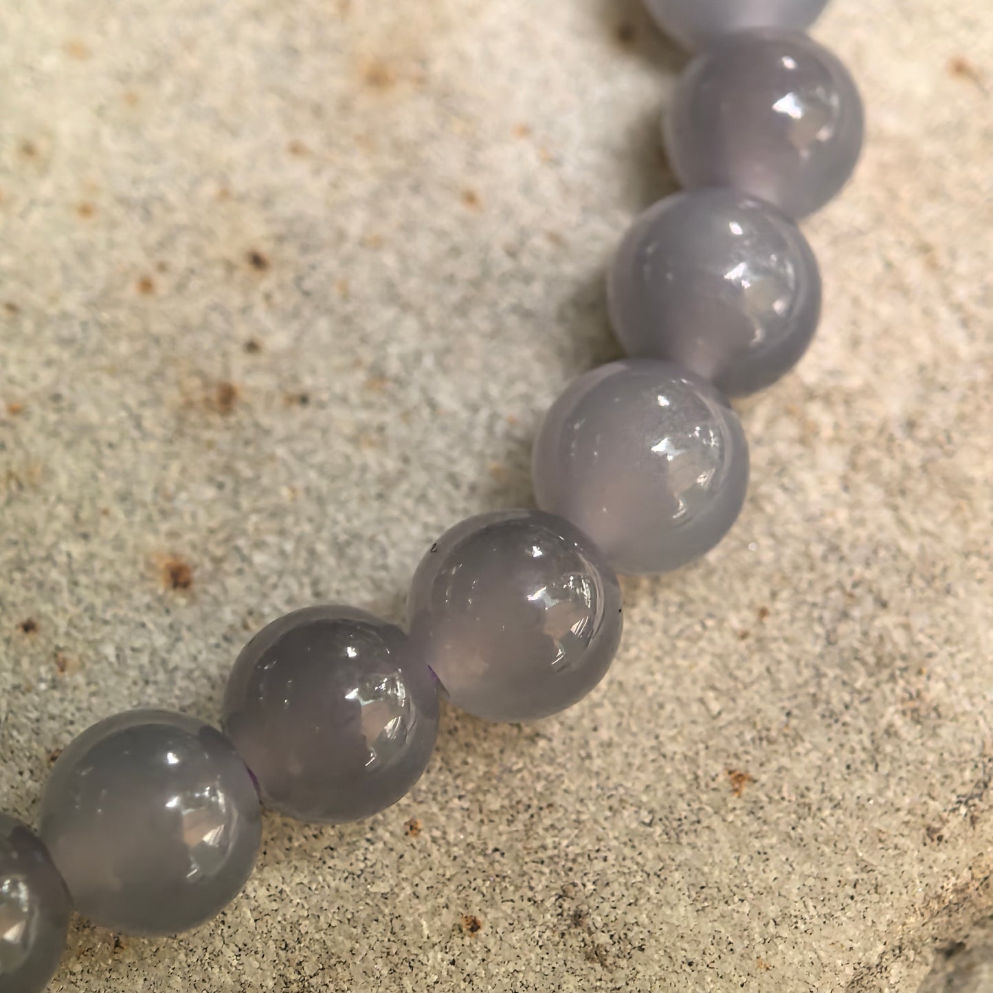 Natural Nephrite Smoky Purple Bead Bracelet · Hetian Jade 6mm
