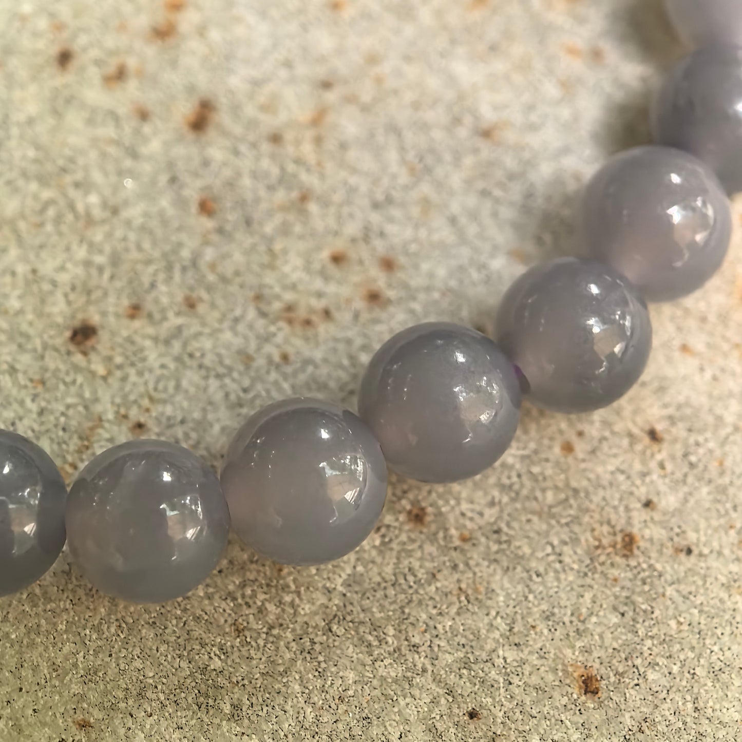 Natural Nephrite Smoky Purple Bead Bracelet · Hetian Jade 6mm
