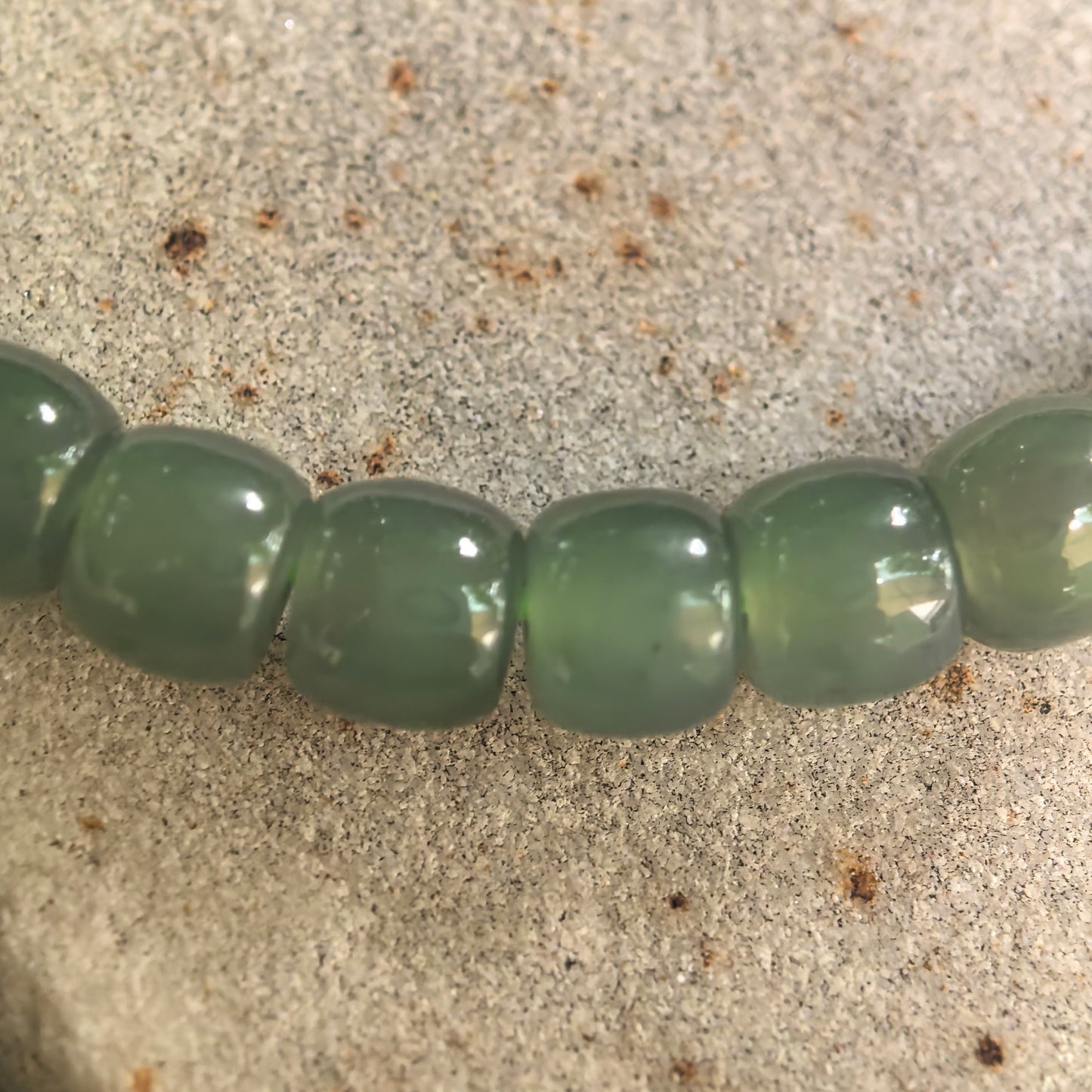 Natural Nephrite Green Abacus Bead Bracelet · Hetian Jade 6mm