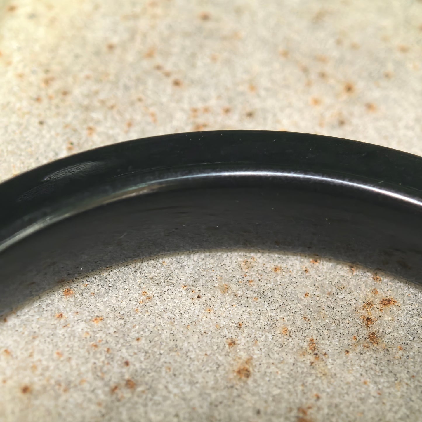 Natural Nephrite Black Square Bangle · Hetian Jade 51mm