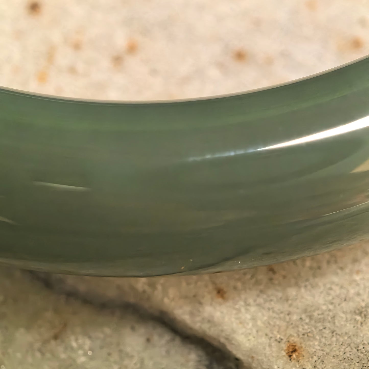 Natural Nephrite Dark Green D-Shape Bangle · Hetian Jade