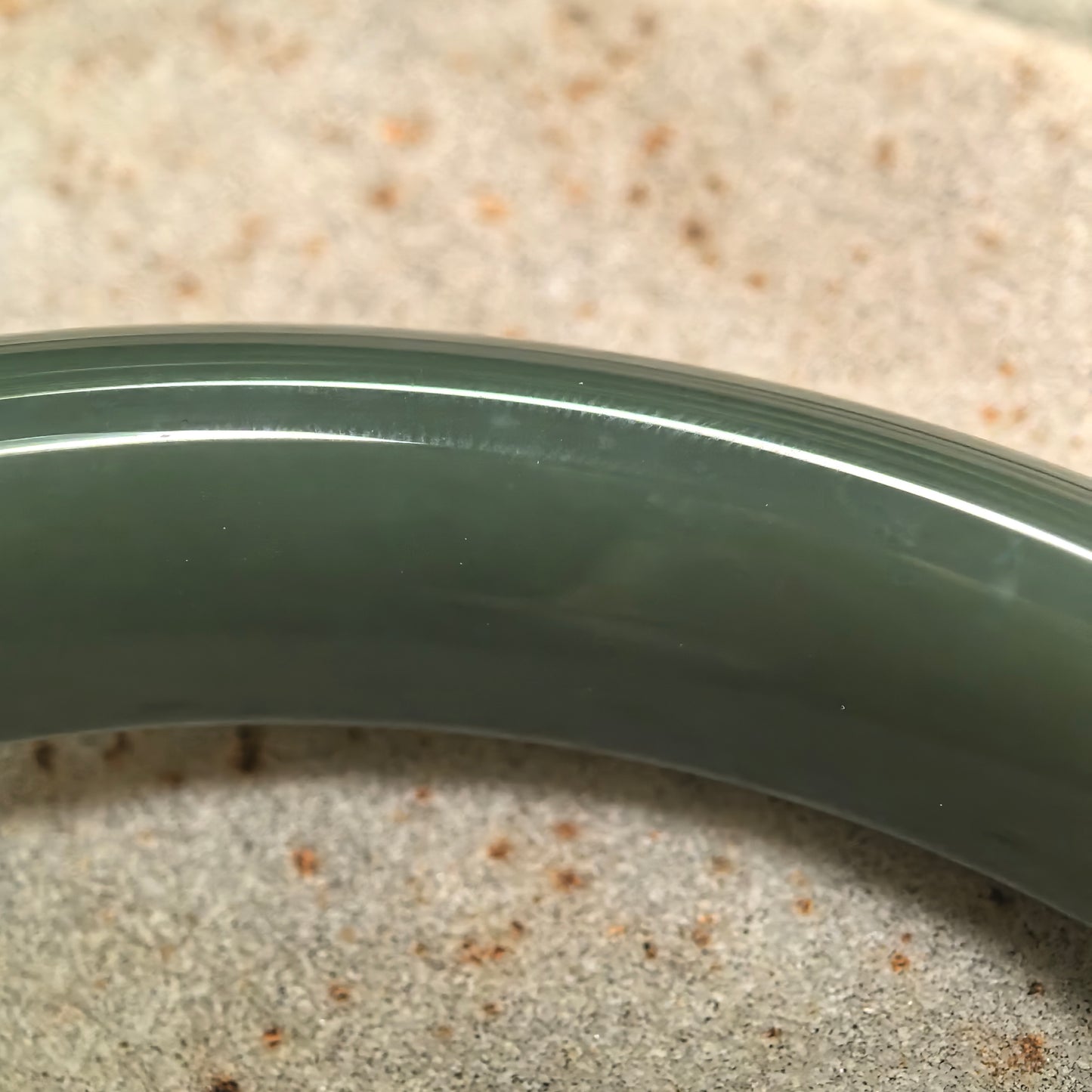 Natural Nephrite Dark Green D-Shape Bangle · Hetian Jade