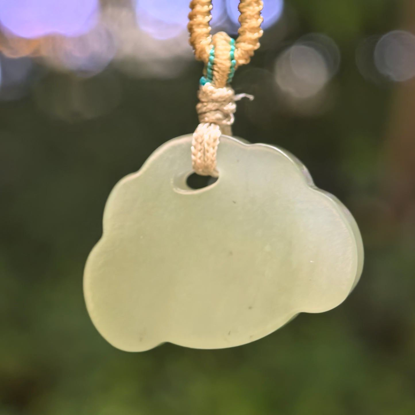Natural Nephrite Light Green Lotus Fish Pendant · Hetian Jade