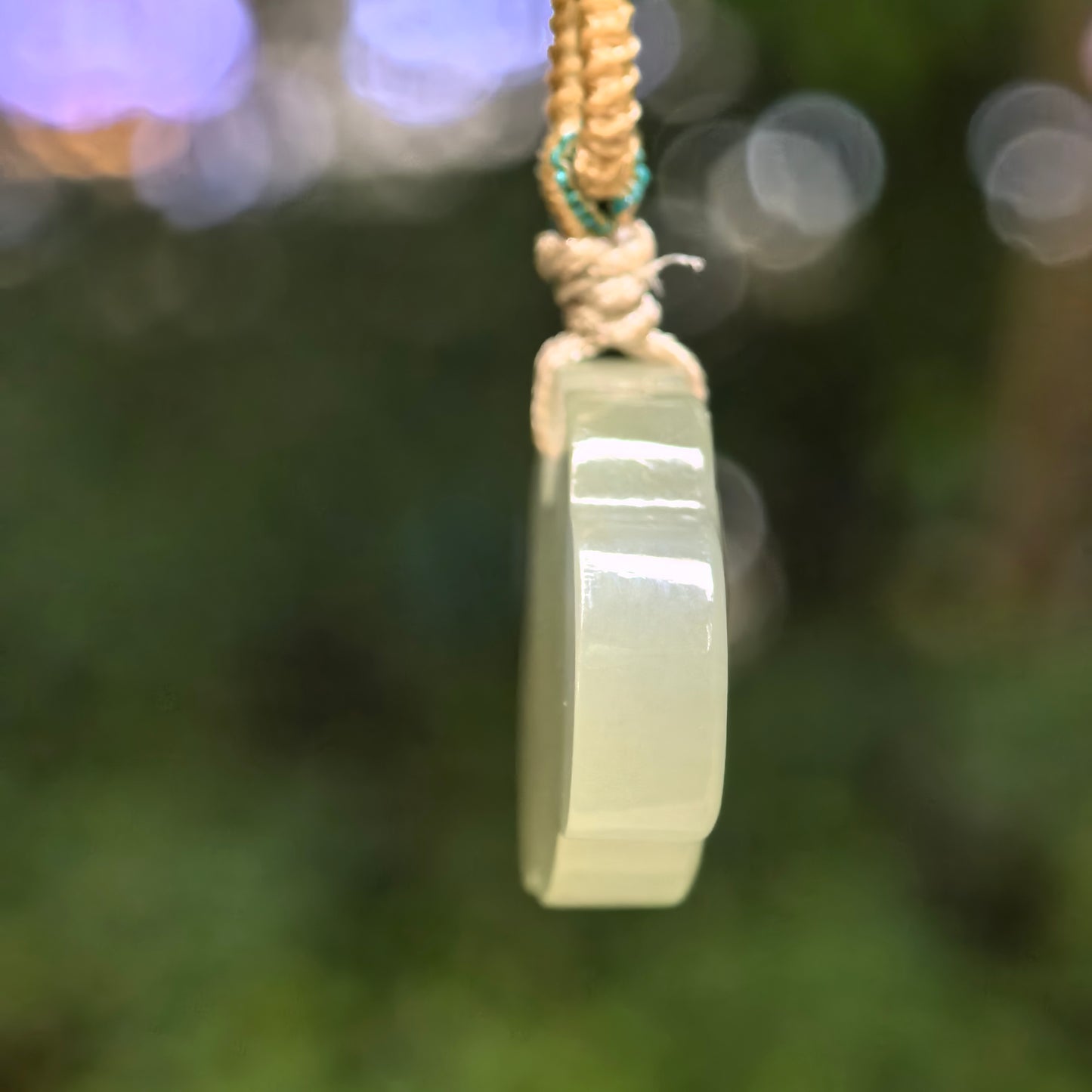 Natural Nephrite Light Green Lotus Fish Pendant · Hetian Jade
