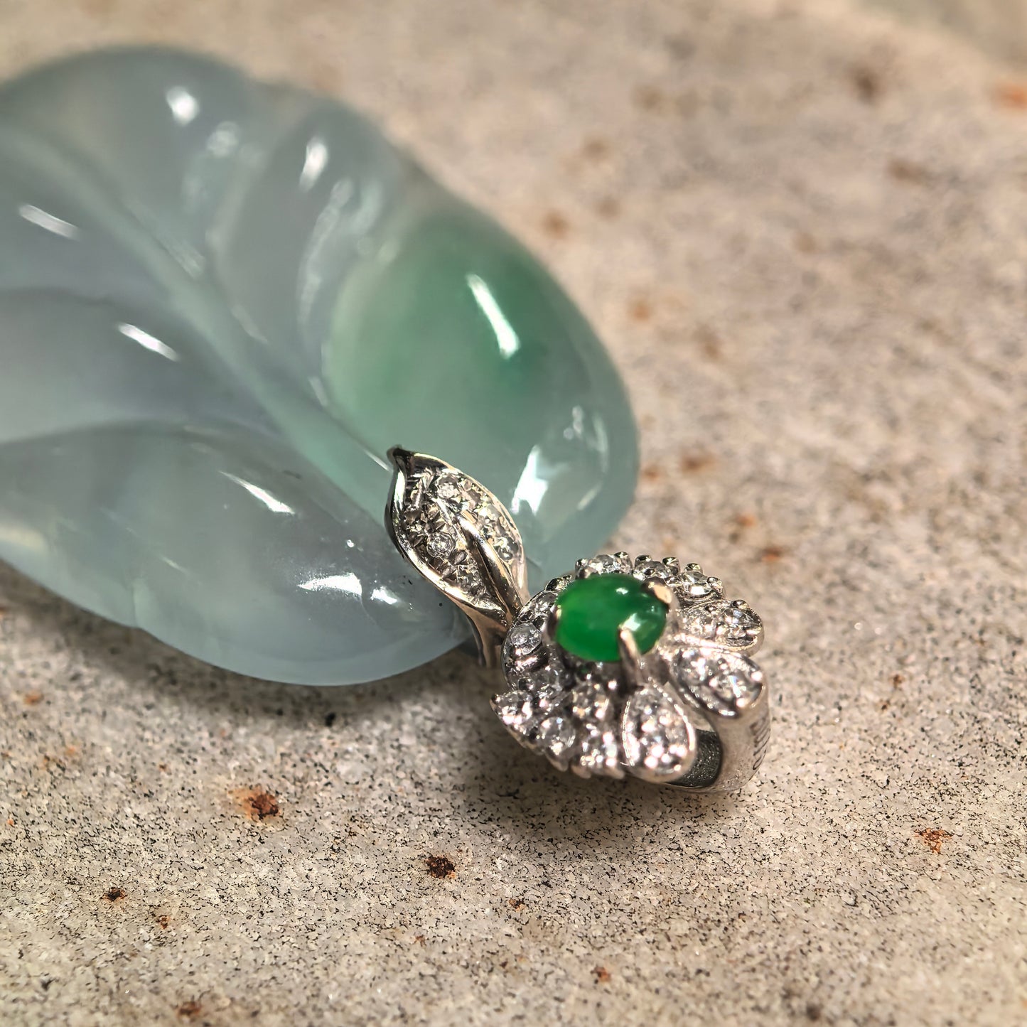 Natural Grade-A Icy Glutinous Light Green Jadeite Leaf Pendant · Burmese Jade