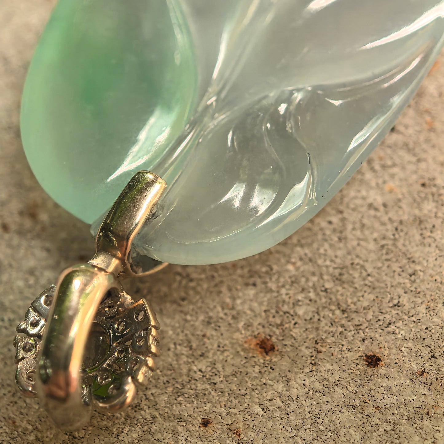 Natural Grade-A Icy Glutinous Light Green Jadeite Leaf Pendant · Burmese Jade