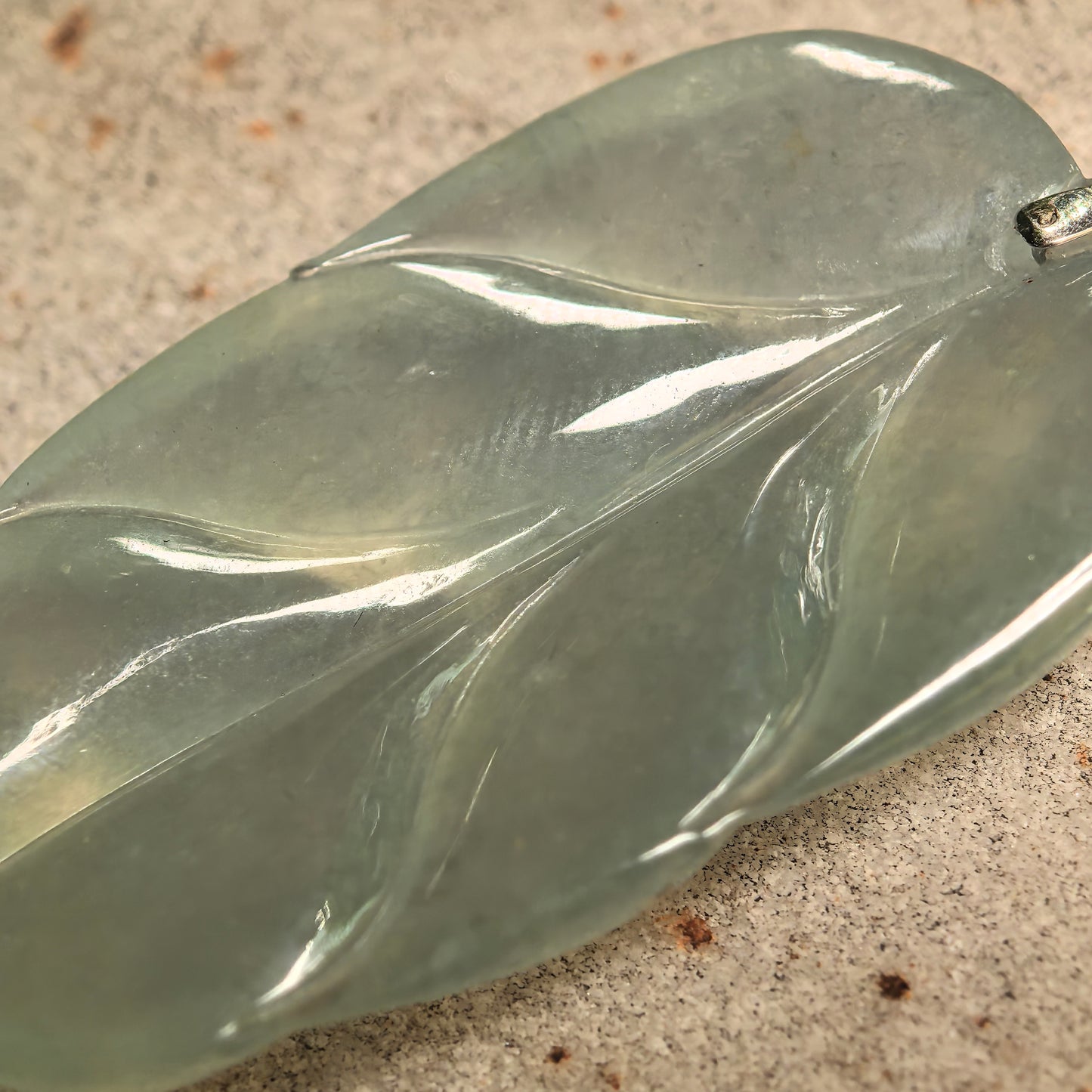 Natural Grade-A Icy Glutinous Light Green Jadeite Leaf Pendant · Burmese Jade