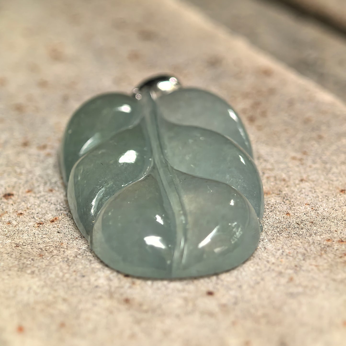 Natural Grade-A Icy Glutinous Light Green Jadeite Leaf Pendant · Burmese Jade