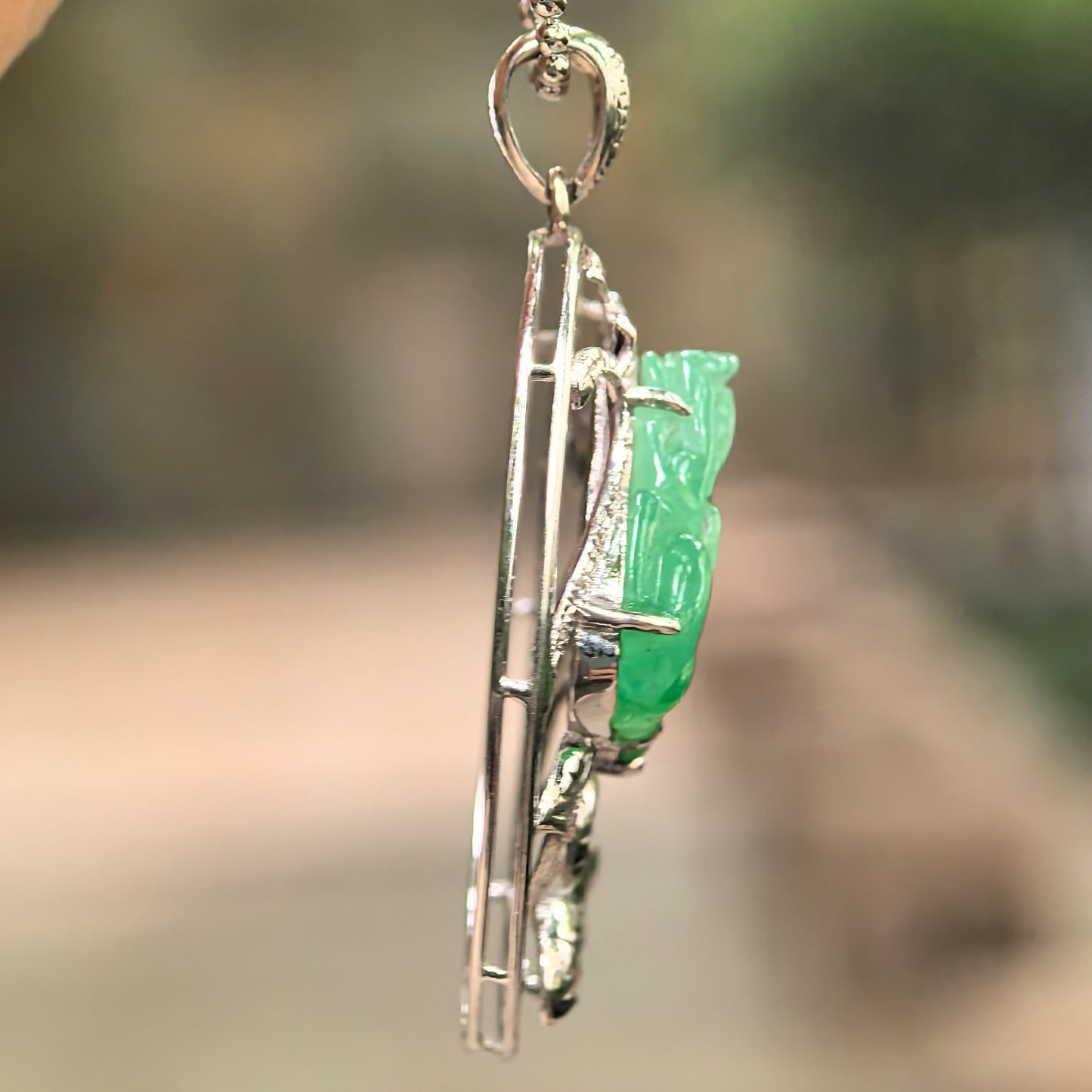 Natural Grade-A Icy Green Pixiu Jadeite Pendant · Burmese Jade