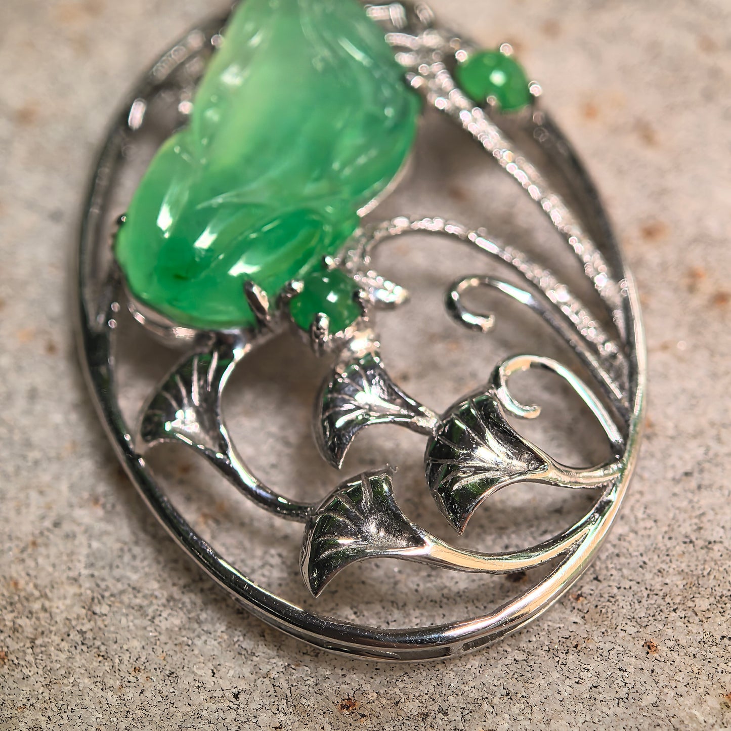 Natural Grade-A Icy Green Pixiu Jadeite Pendant · Burmese Jade