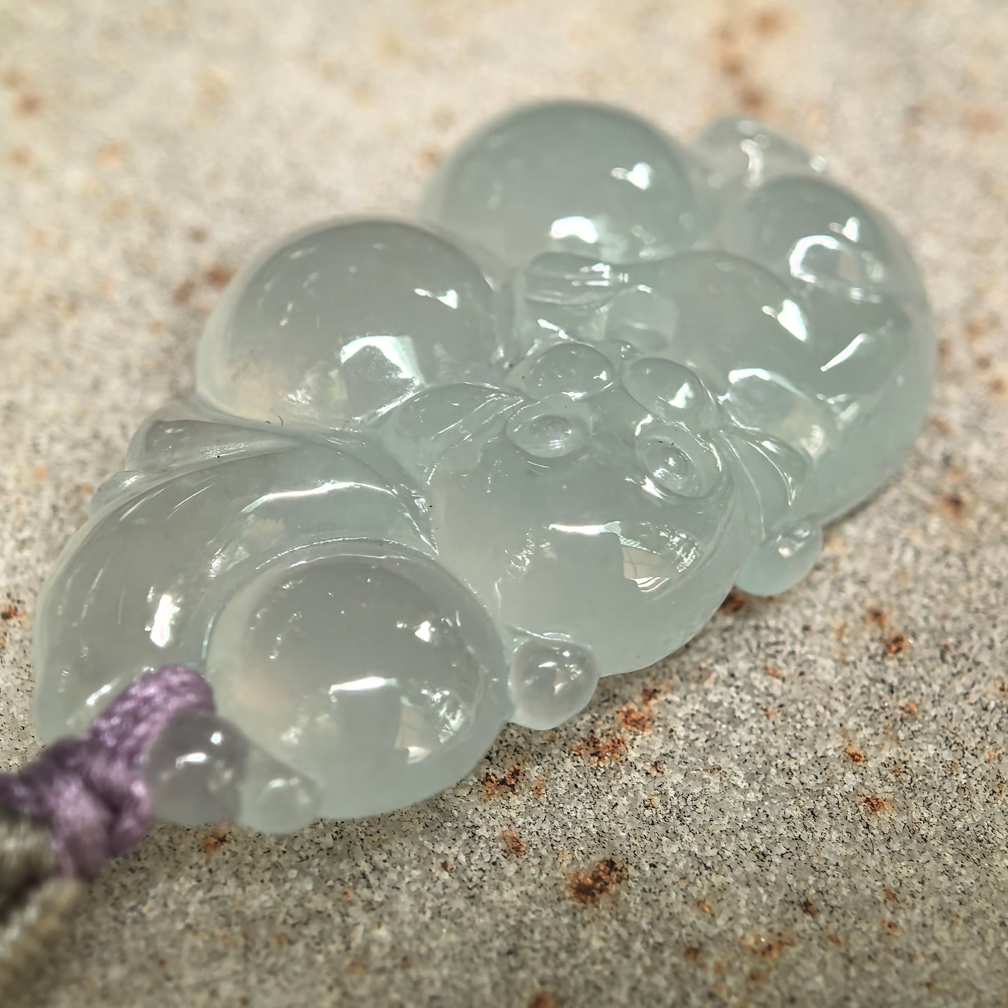 Natural Grade-A Glutinous Icy Pale Green Monkey Jadeite Pendant · Burmese Jade