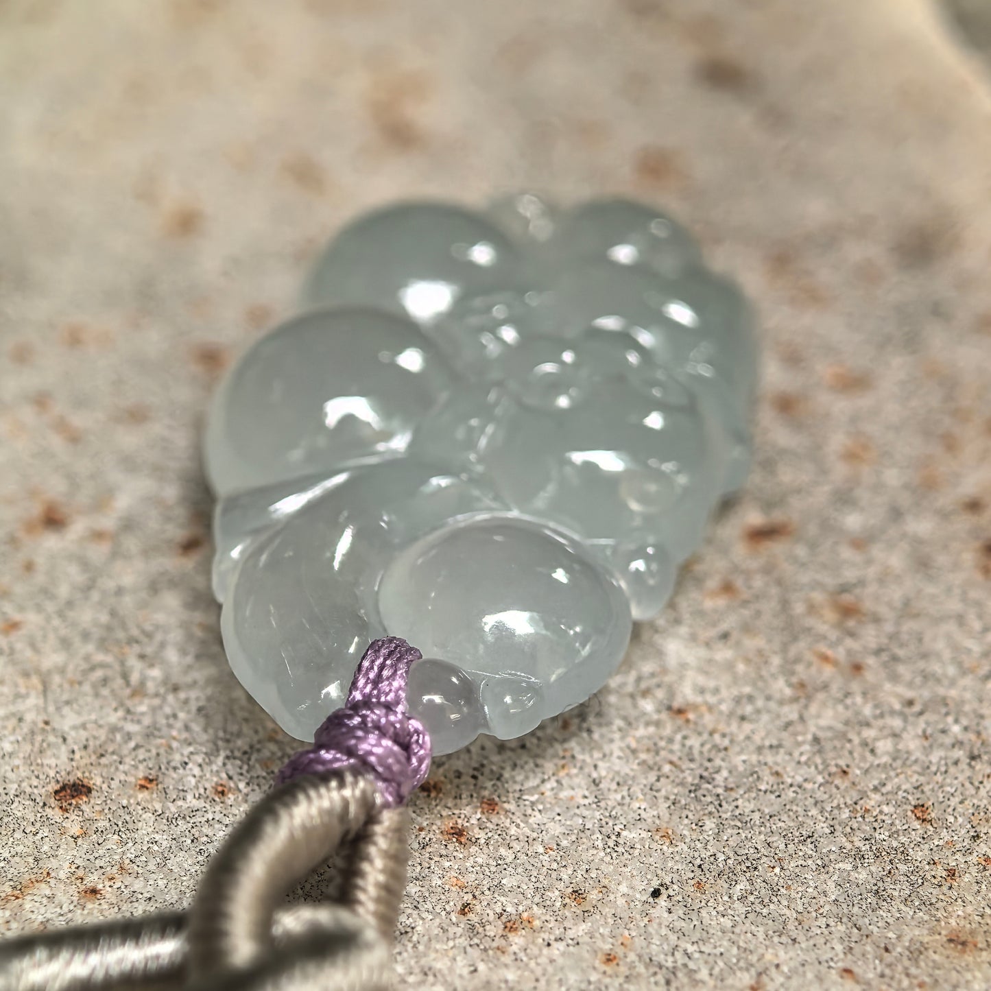 Natural Grade-A Glutinous Icy Pale Green Monkey Jadeite Pendant · Burmese Jade