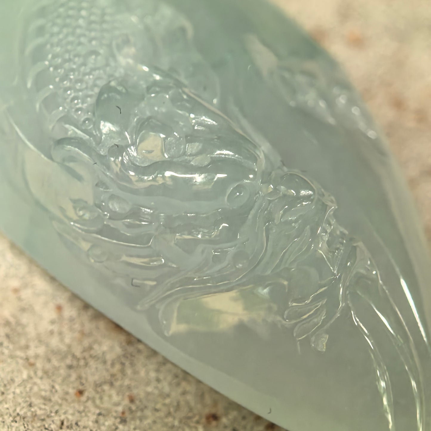 Natural Grade-A Icy Glutinous Light Green Dragon Jadeite Pendant · Burmese Jade