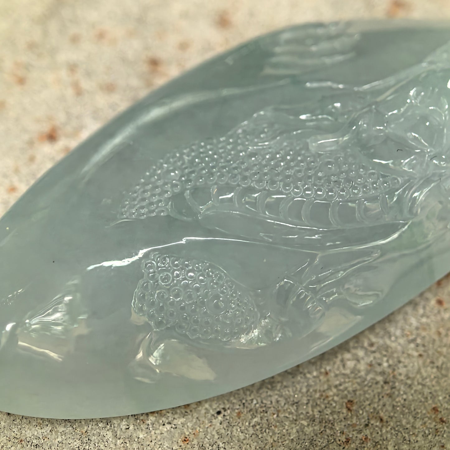 Natural Grade-A Icy Glutinous Light Green Dragon Jadeite Pendant · Burmese Jade