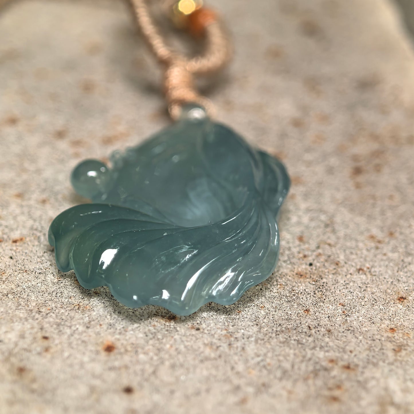 Natural Grade-A Icy Glutinous Deep Green Fish Jadeite Pendant · Burmese Jade