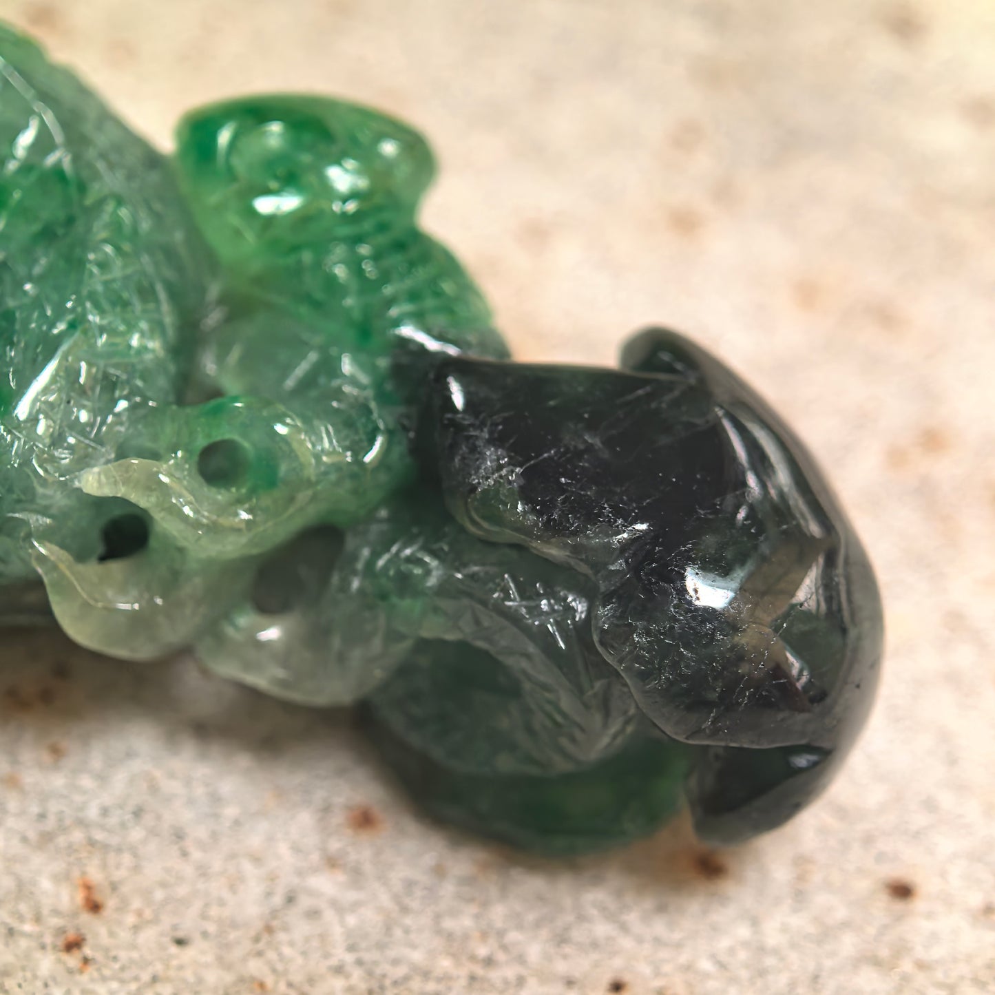 Natural Grade-A Glutinous Green Black Snake Jadeite Pendant · Burmese Jade