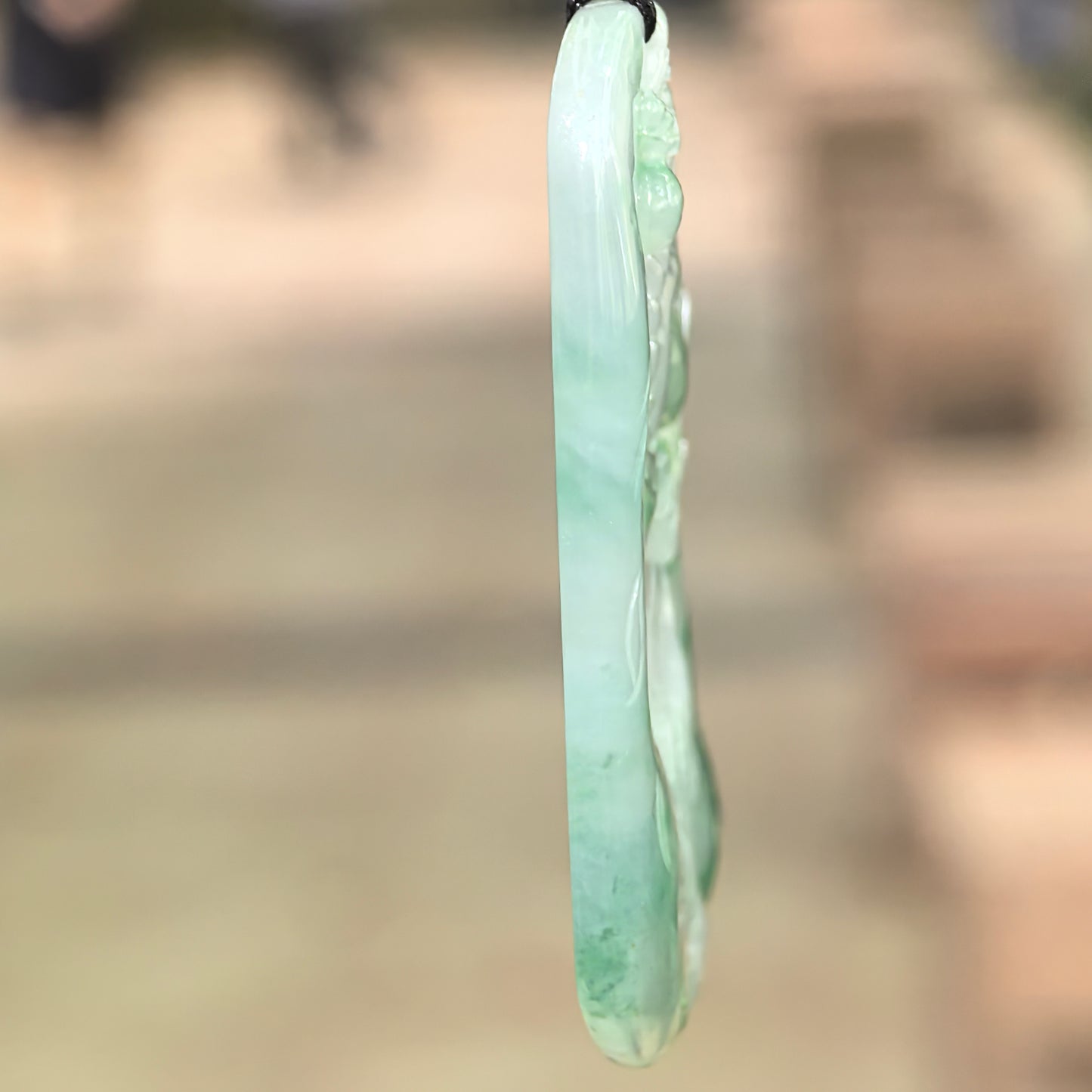 Natural Grade-A Glutinous-Icy Green Floating Color Dragon Jadeite Pendant · Burmese Jade