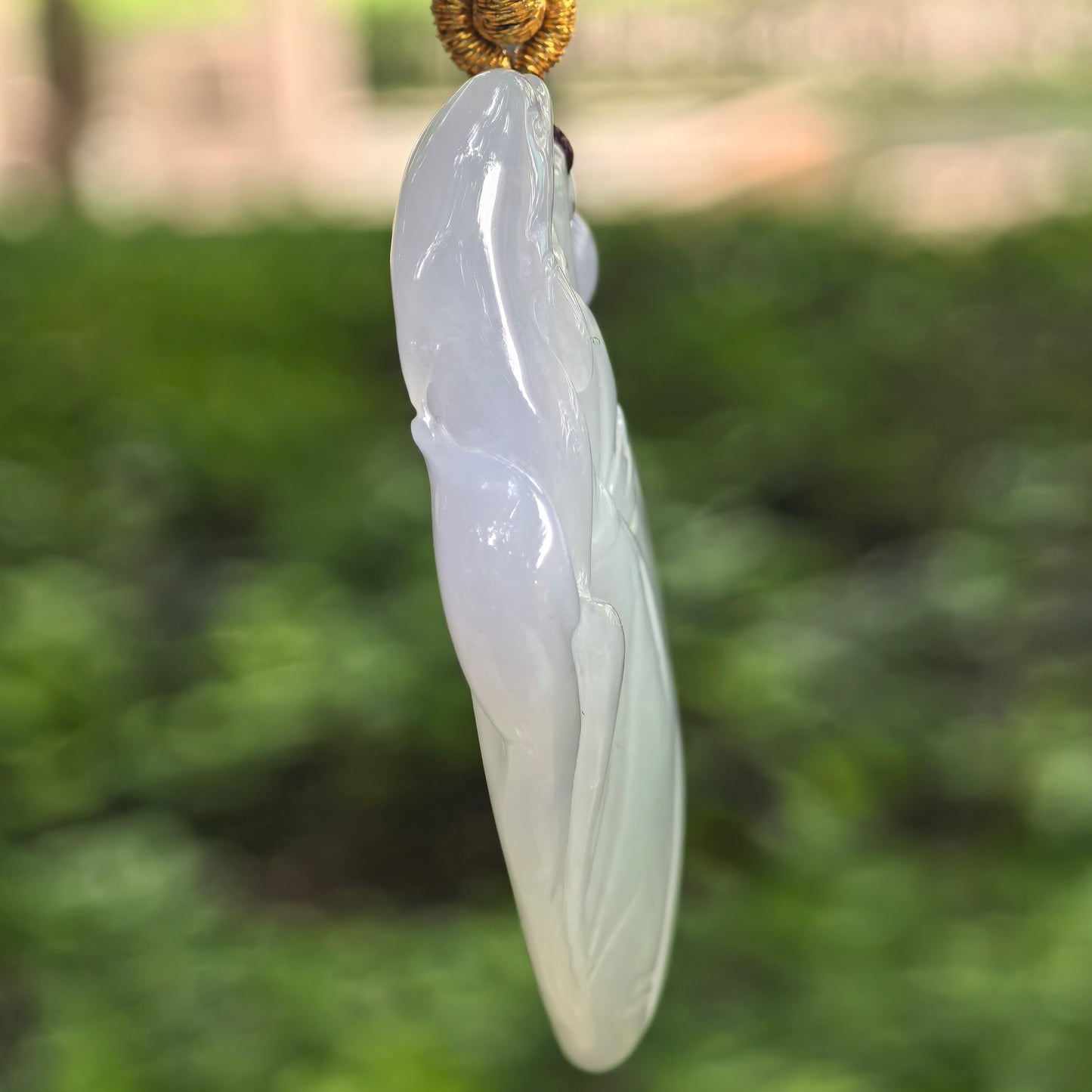Natural Grade-A Glutinous Light Purple Dolphin Jadeite Pendant · Burmese Jade