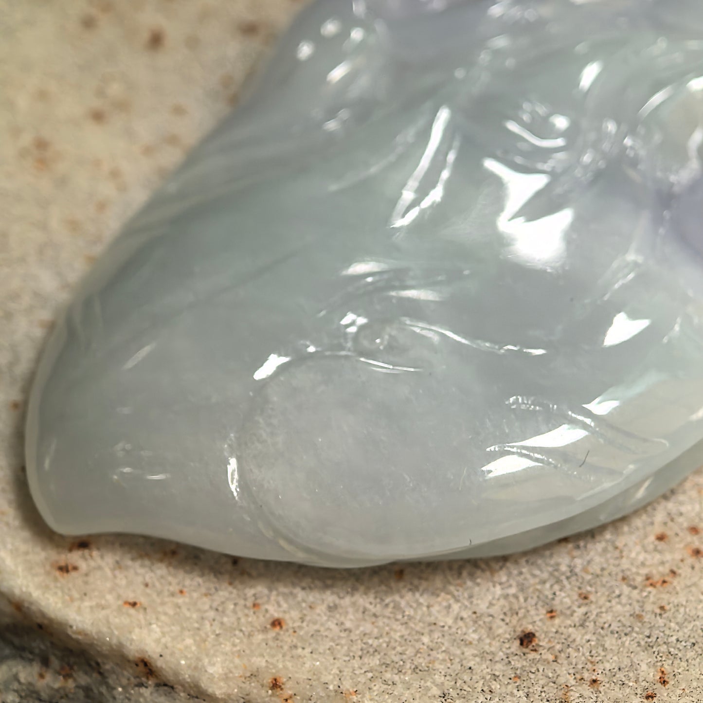 Natural Grade-A Glutinous Light Purple Dolphin Jadeite Pendant · Burmese Jade