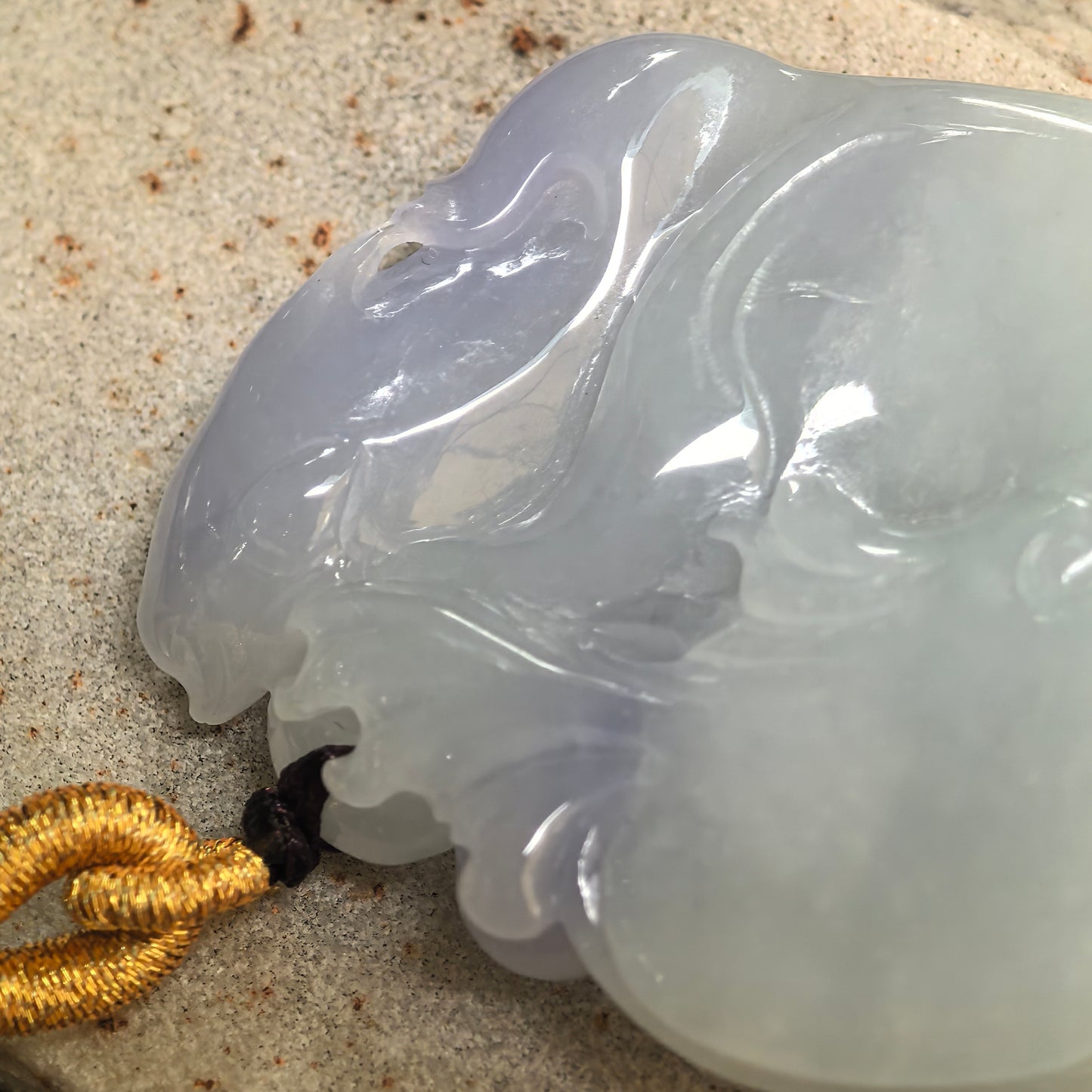 Natural Grade-A Glutinous Light Purple Dolphin Jadeite Pendant · Burmese Jade