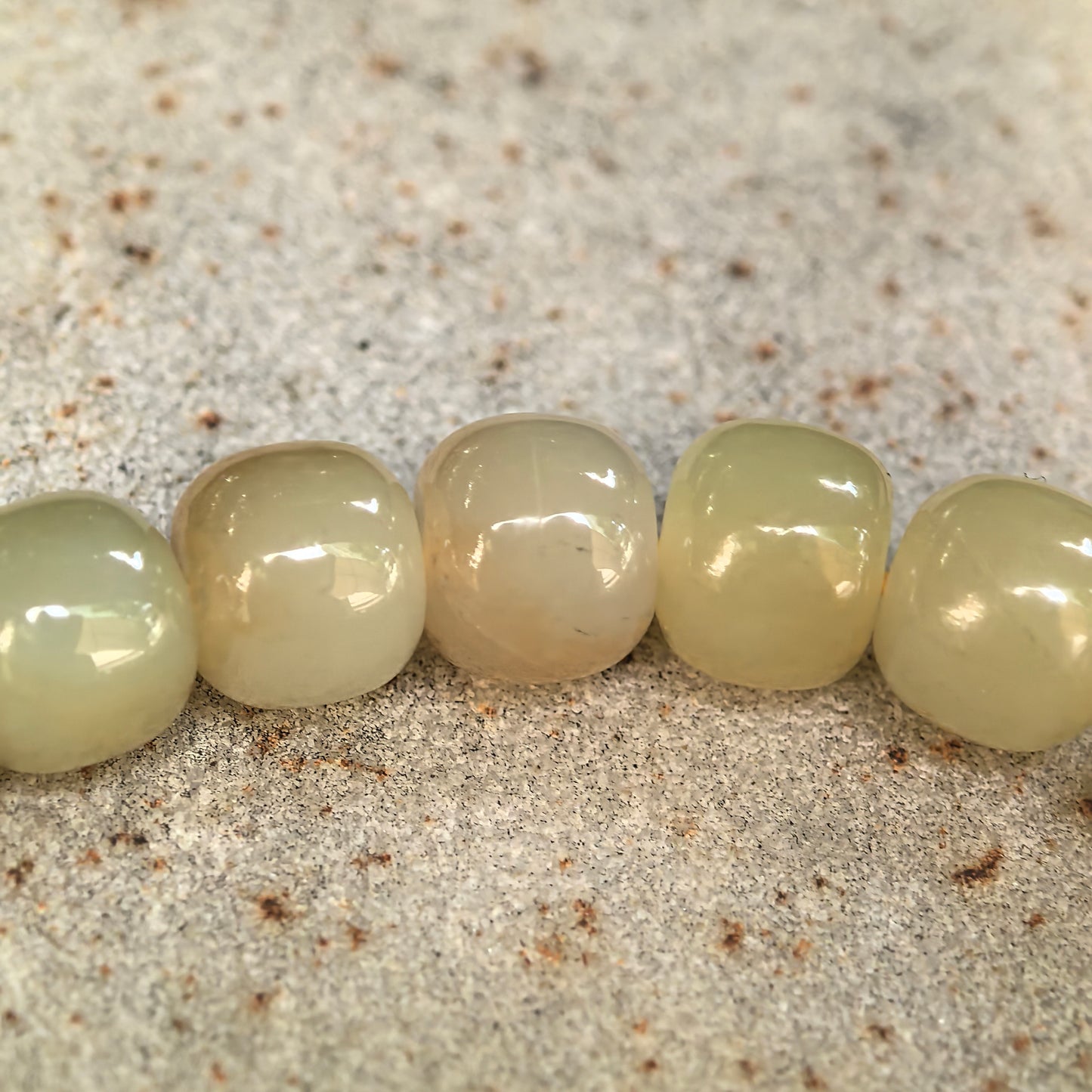 Natural Nephrite Sugar Yellow Abacus Bead Bracelet · Hetian Jade 8mm