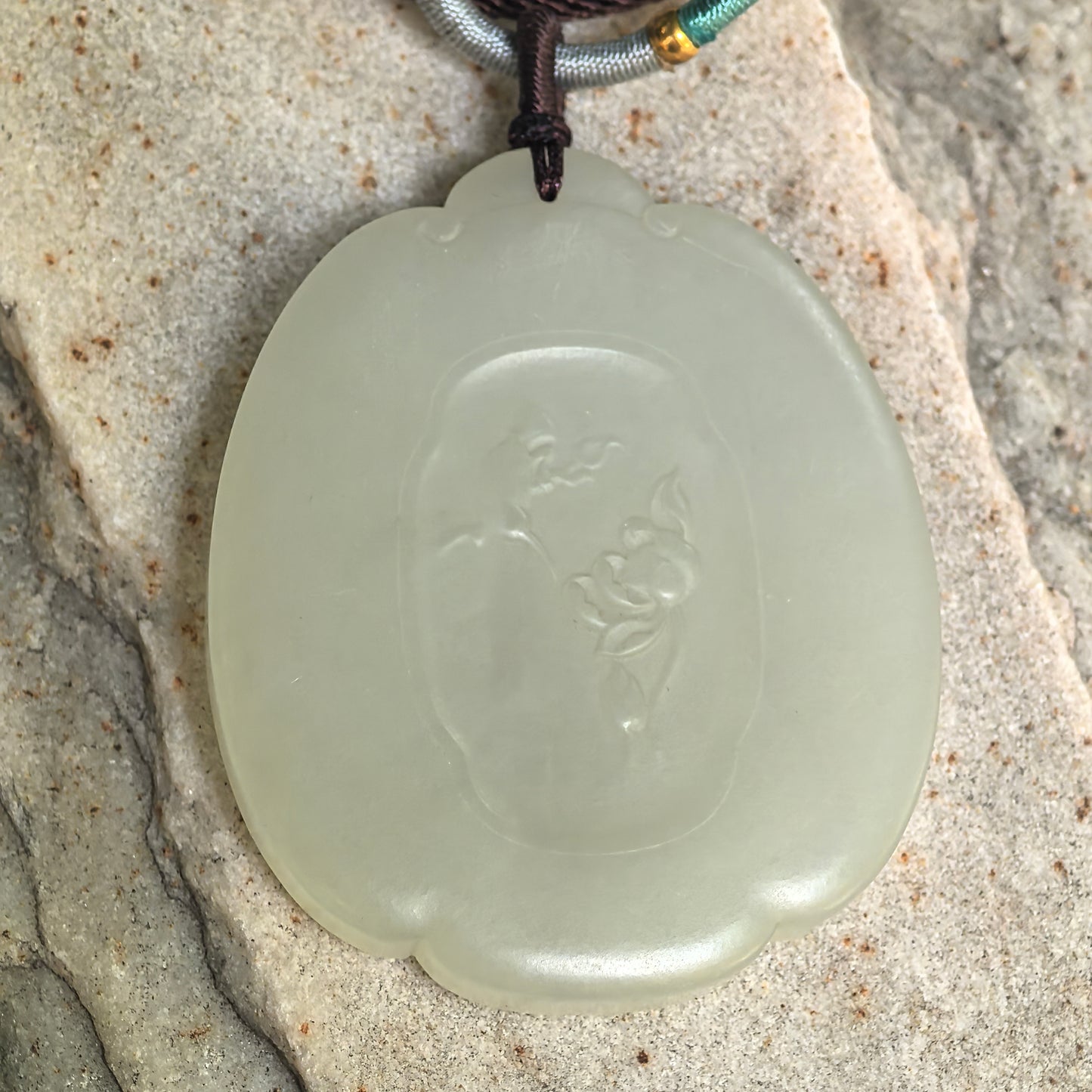 Natural Nephrite Greenish-White Horse Plaque Pendant · Hetian Jade